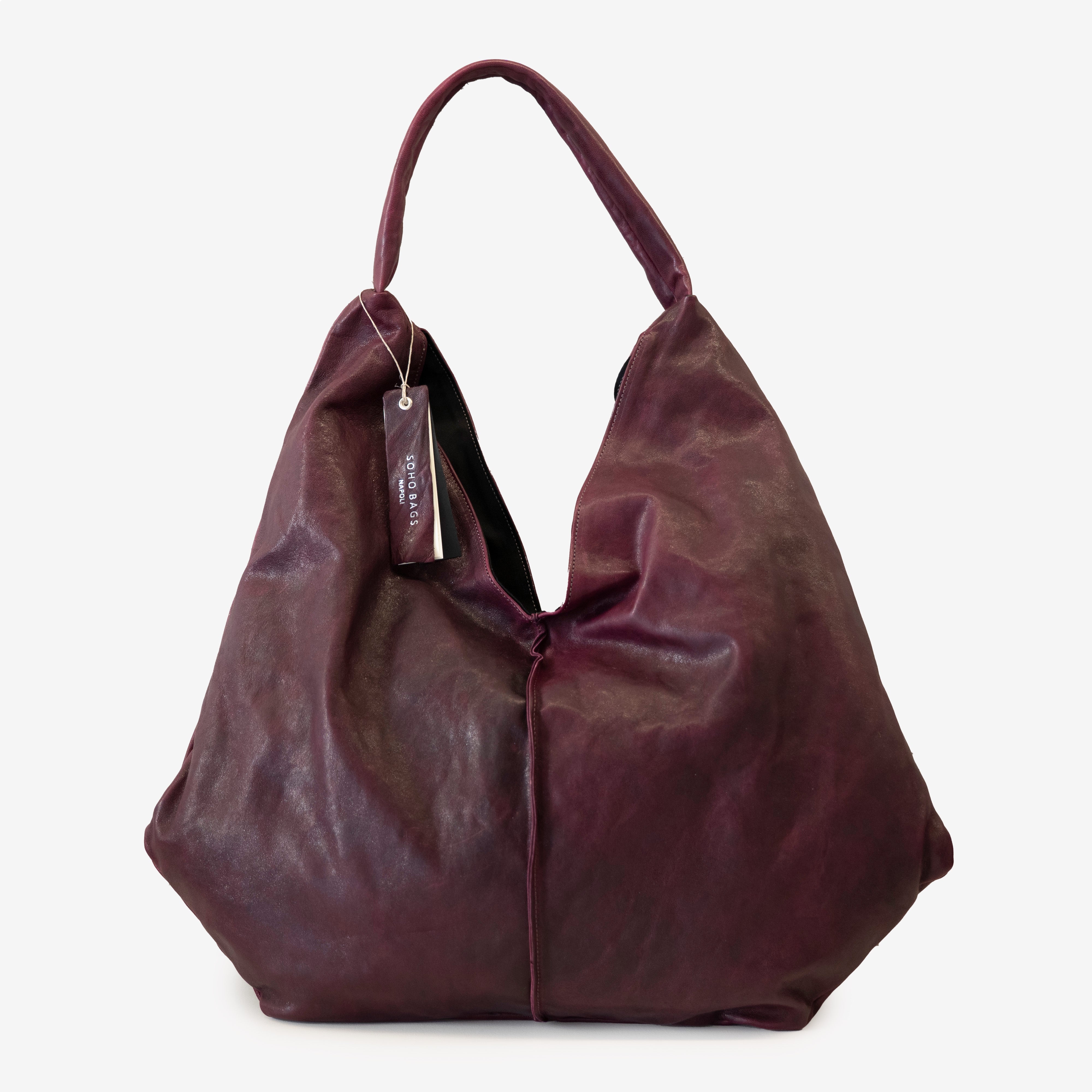 Soho Bags - Borsa in pelle cerato barolo