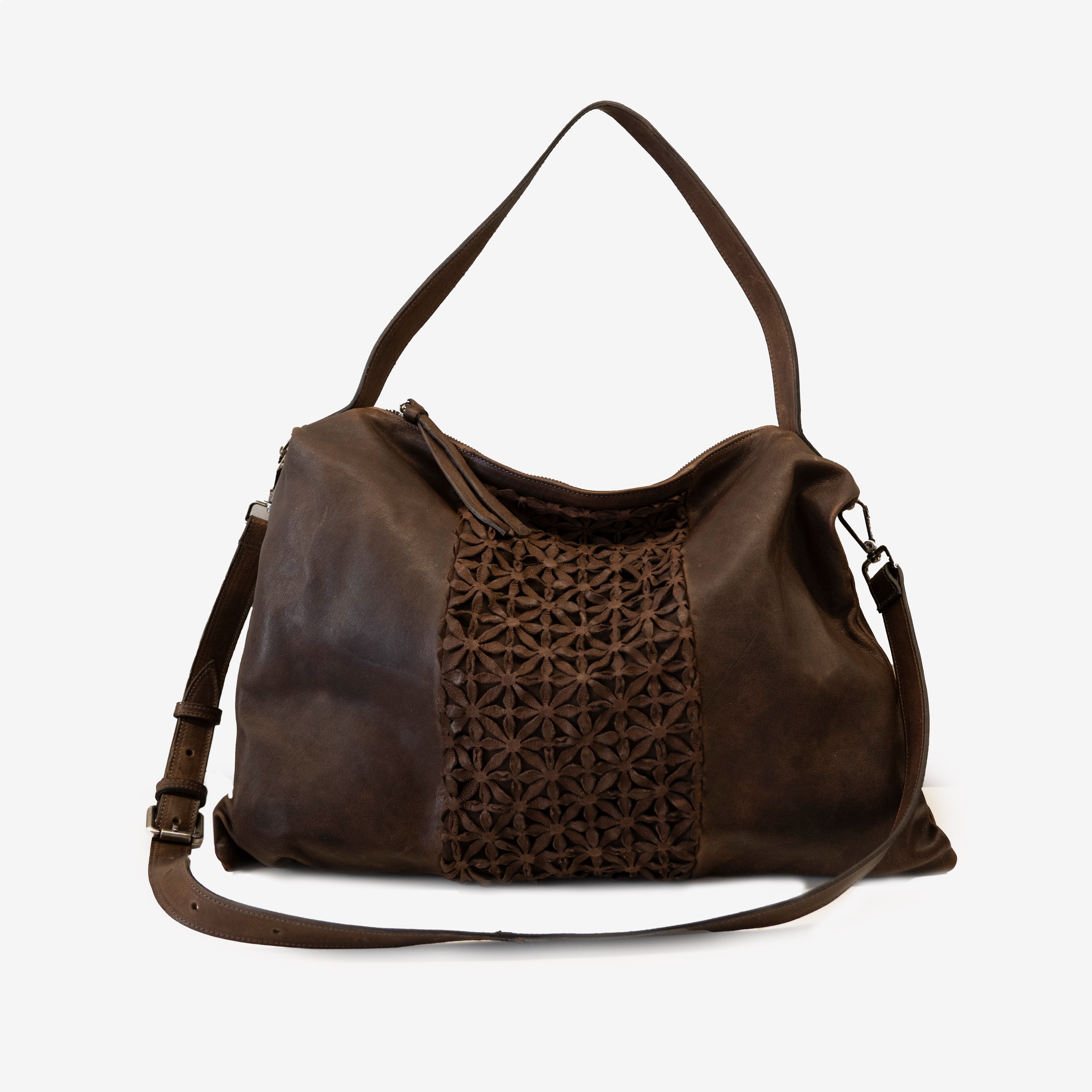 Soho Bags - Borsa in pelle taglio laser fiore