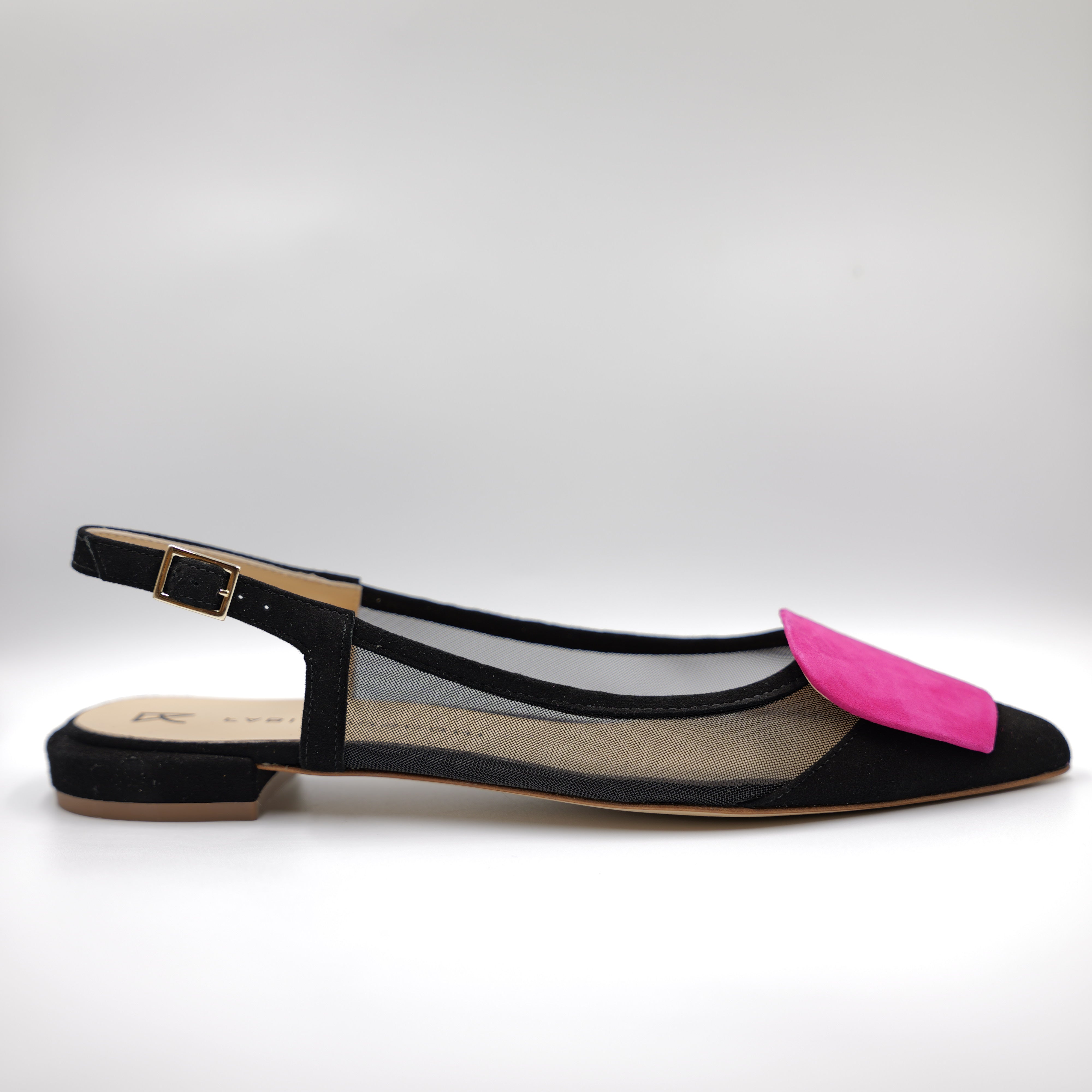 Fabio Rusconi - Slingback nera in camoscio e rete