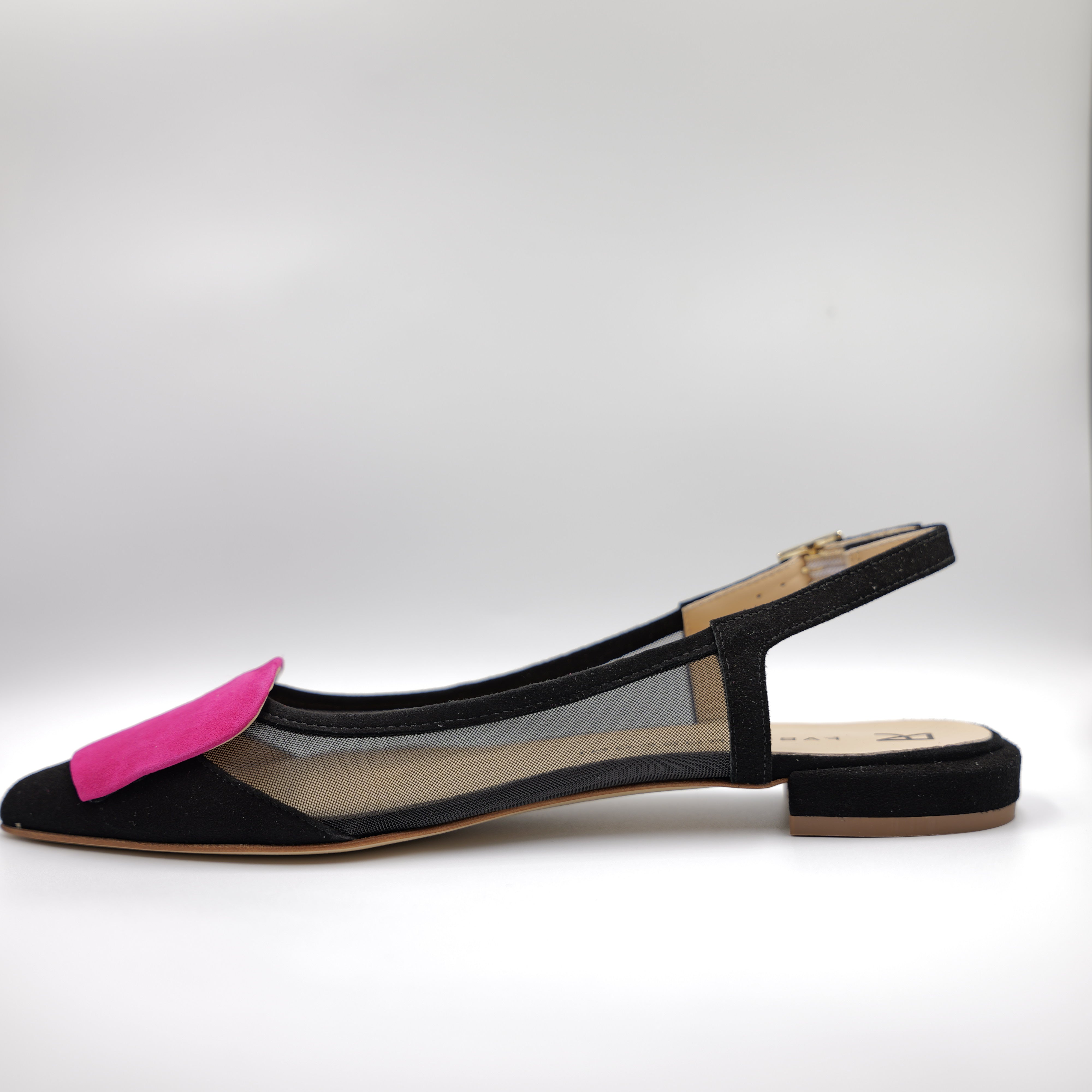 Fabio Rusconi - Slingback nera in camoscio e rete