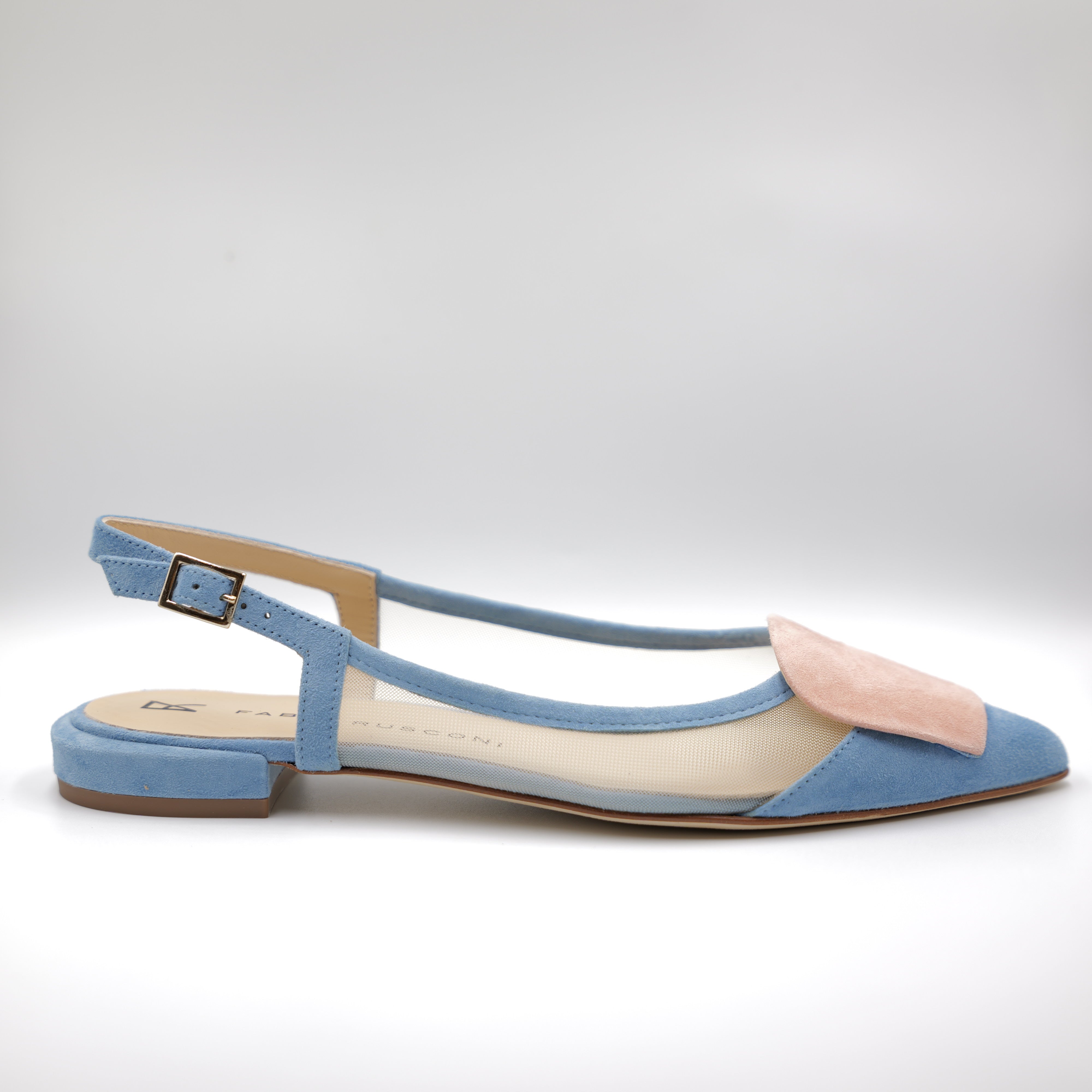 Fabio Rusconi - Slingback azzurra in camoscio e rete