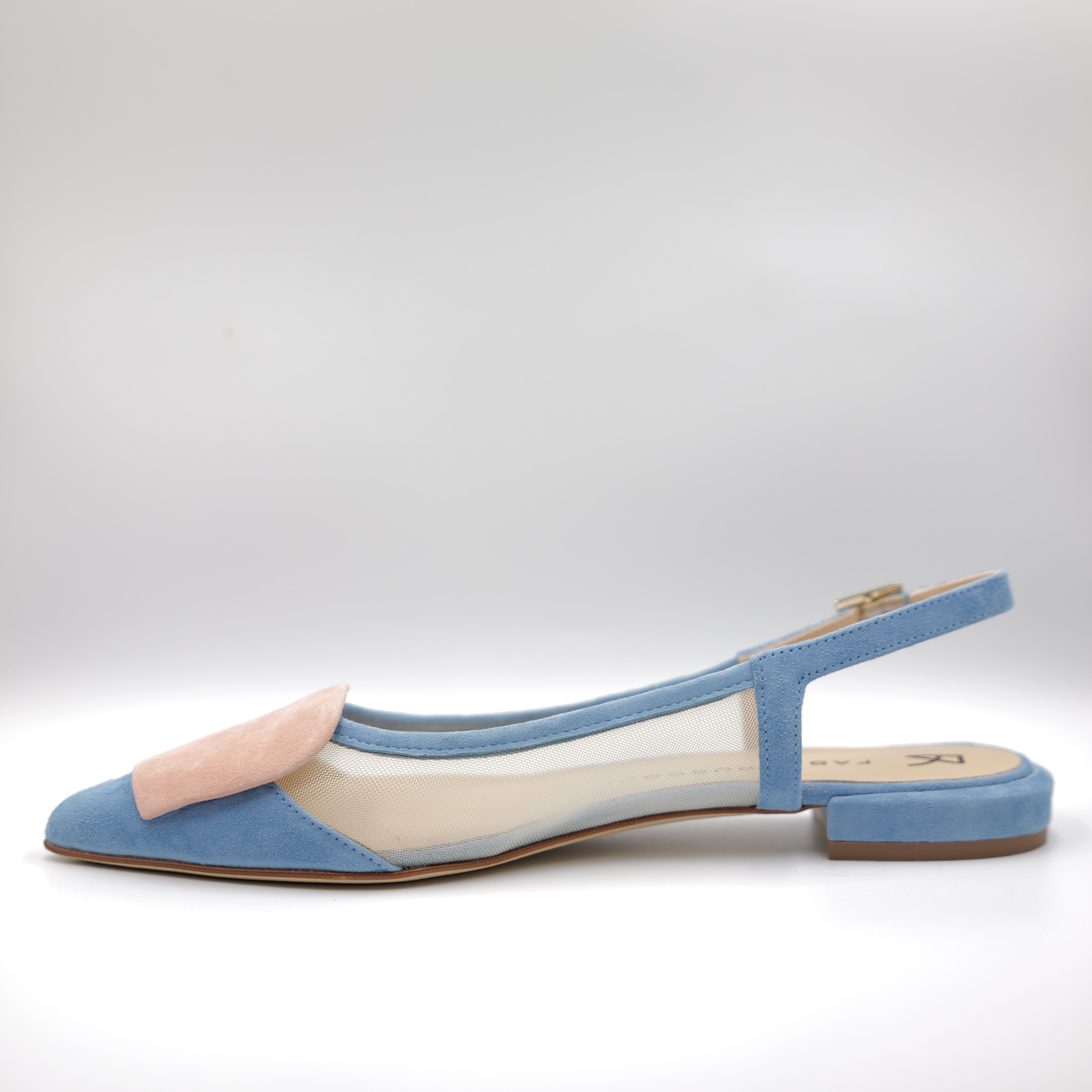 Fabio Rusconi - Slingback azzurra in camoscio e rete