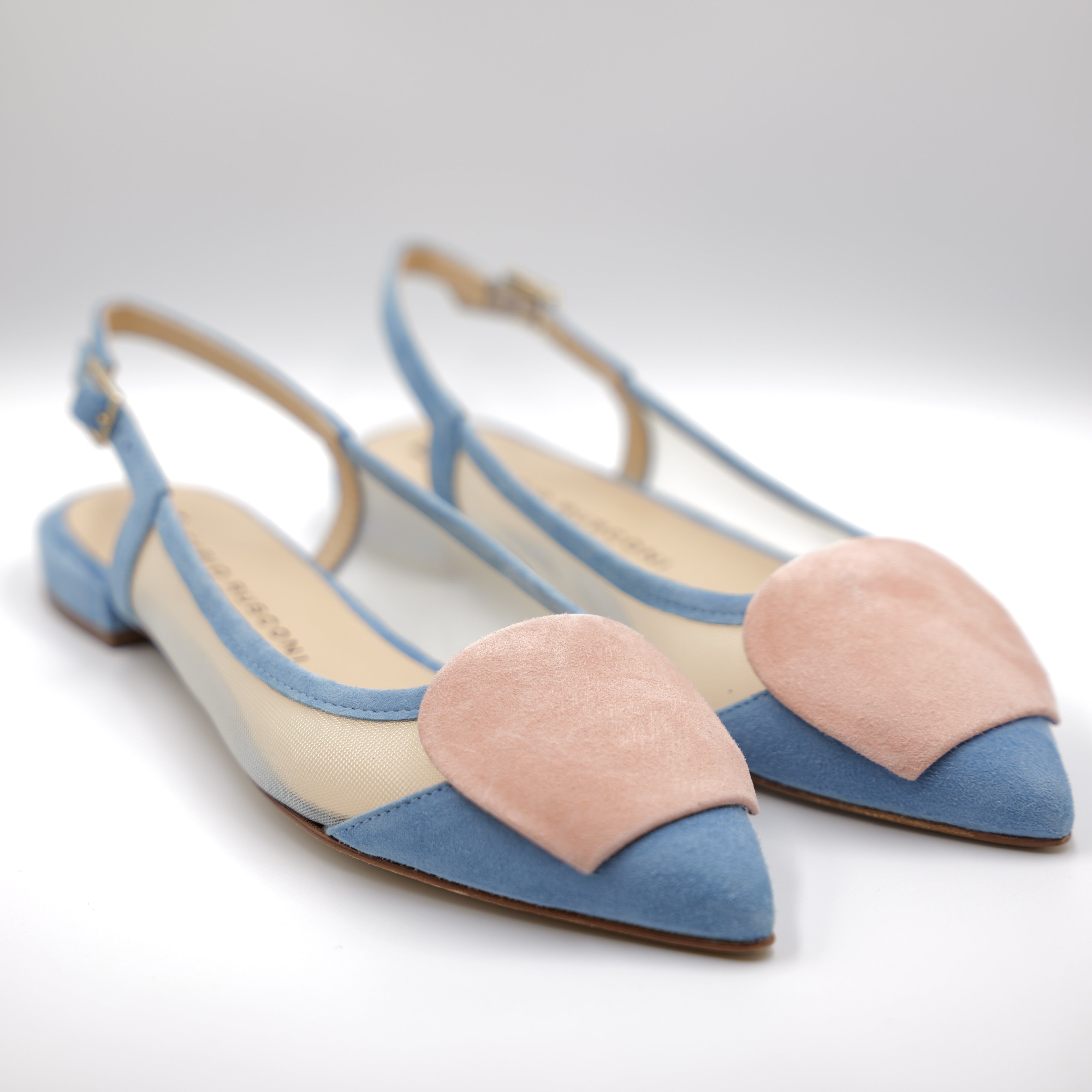 Fabio Rusconi - Slingback azzurra in camoscio e rete