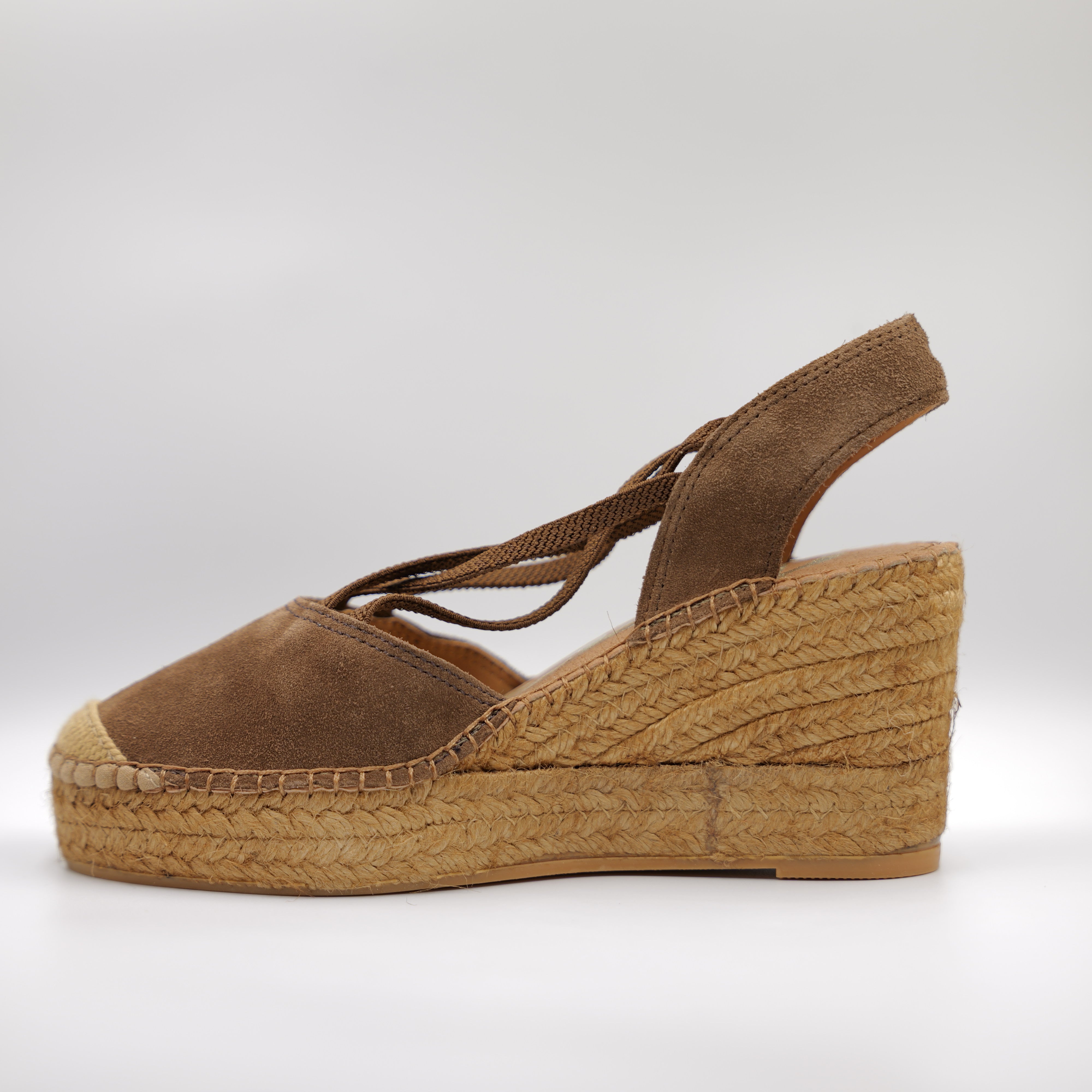 Vidorreta - Espadrillas marrone in camoscio con elastici