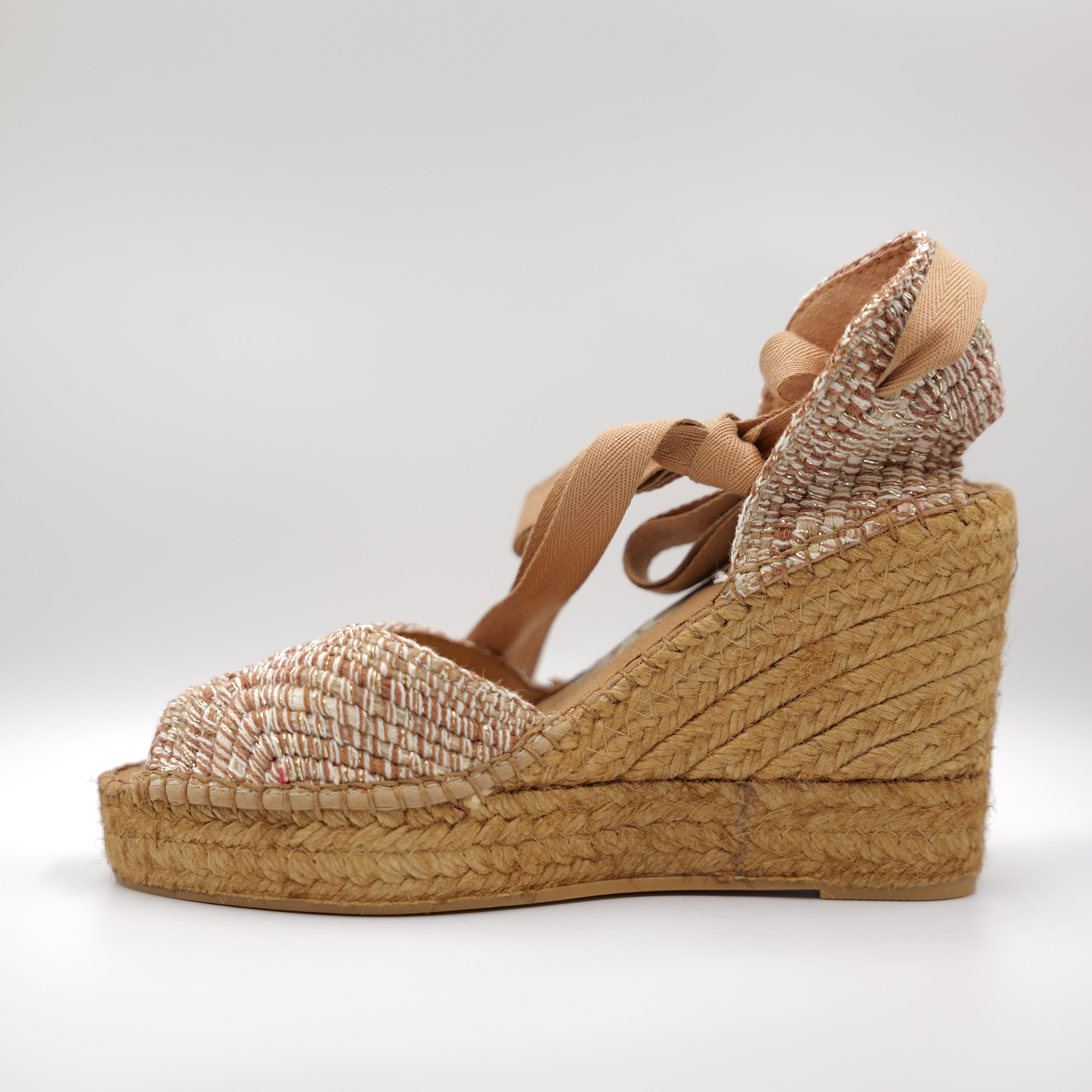 Vidorreta - Espadrillas Raffia Rosa con lacci