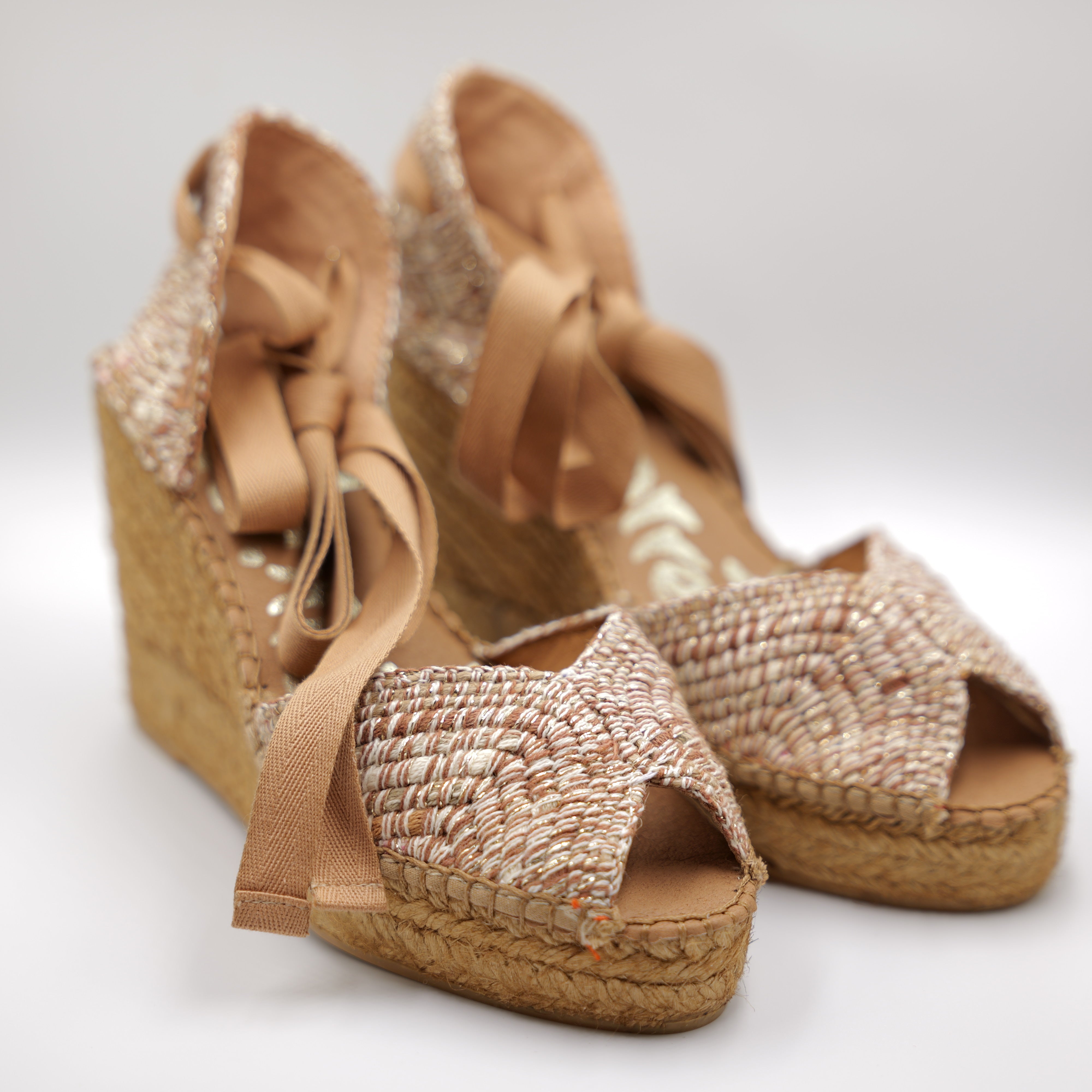 Vidorreta - Espadrillas Raffia Rosa con lacci