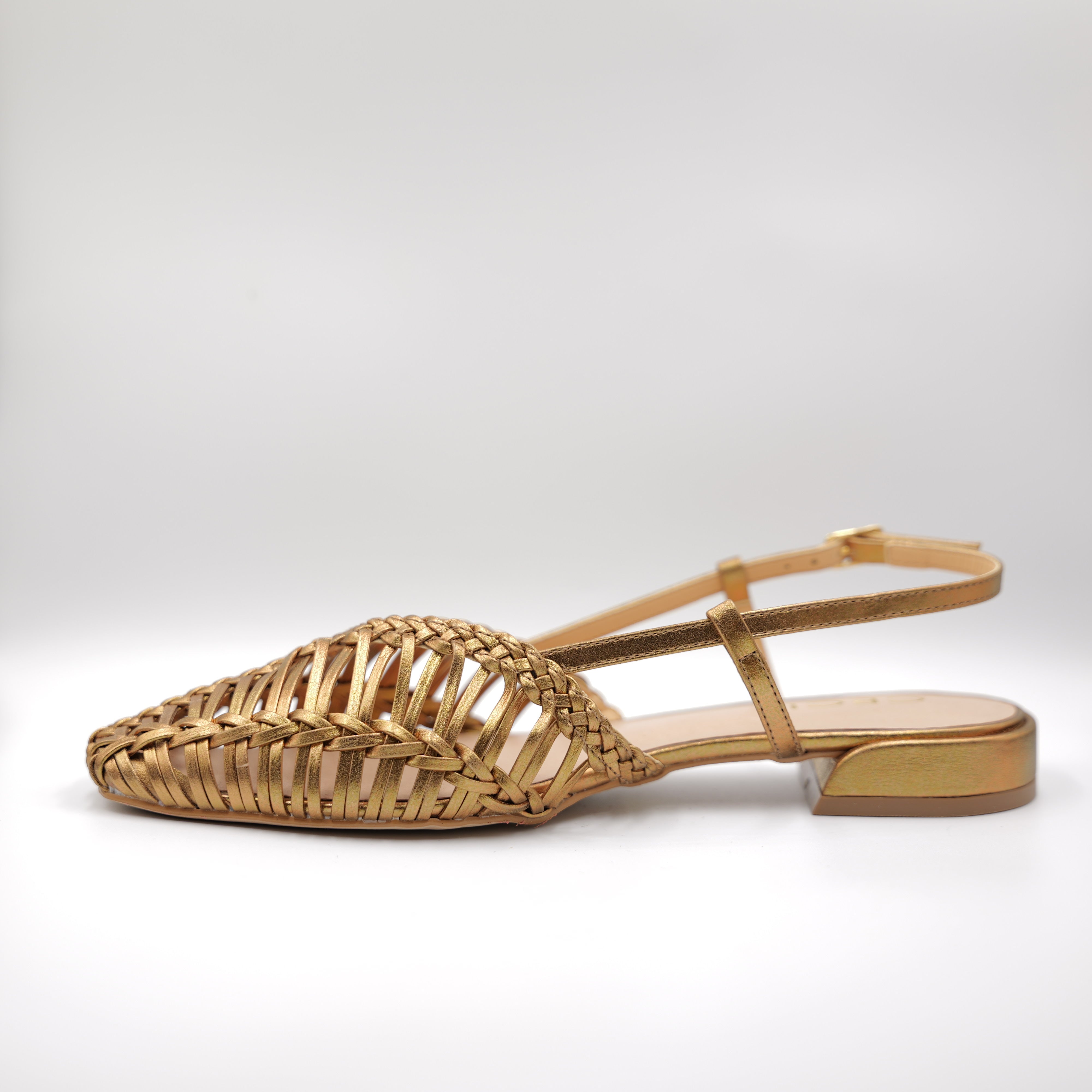 Cecil - Slingback Chanel Oro intrecciata in pelle