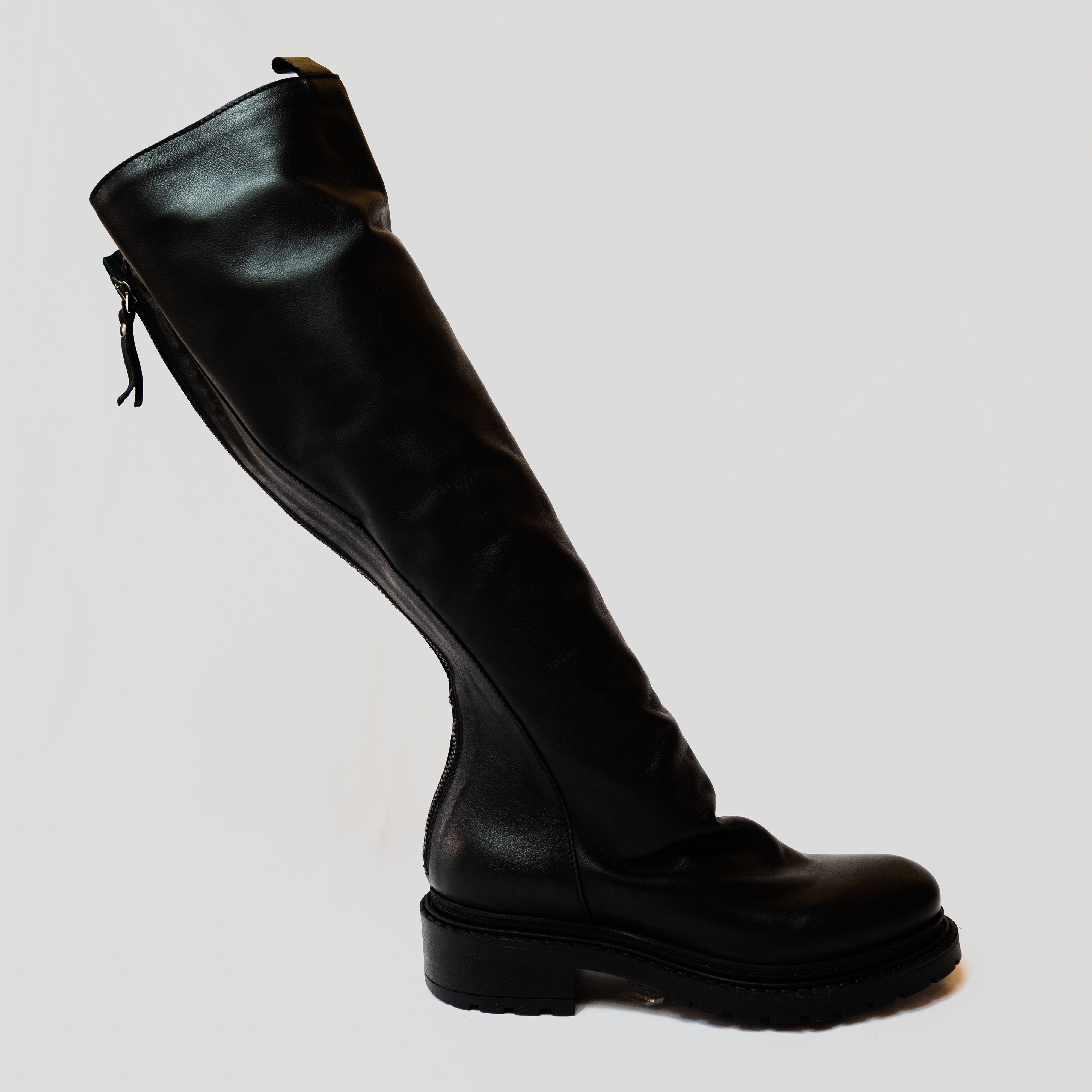 Metisse - Stivali in pelle neri alti con zip
