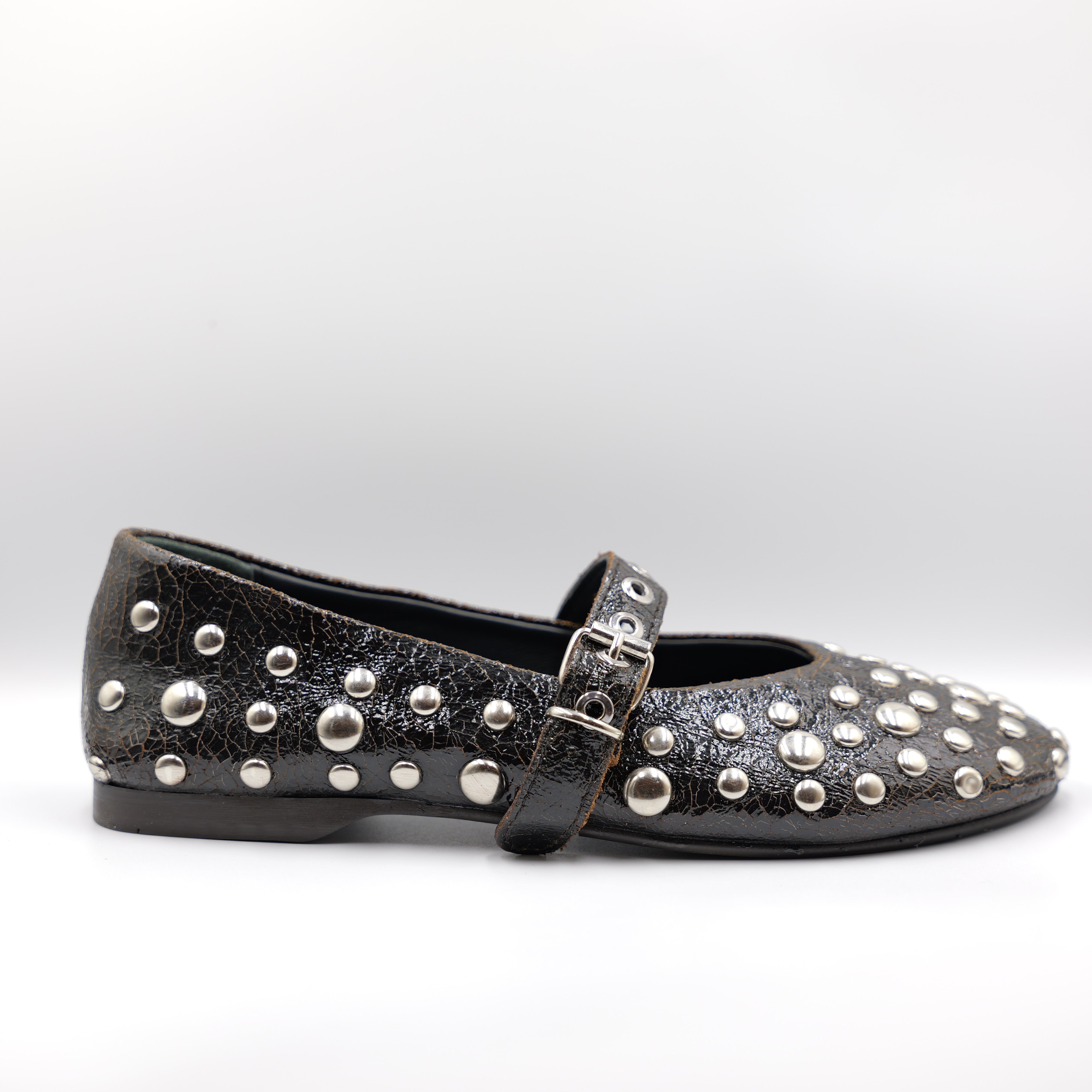 Zoe - Ballerine in pelle con borchie
