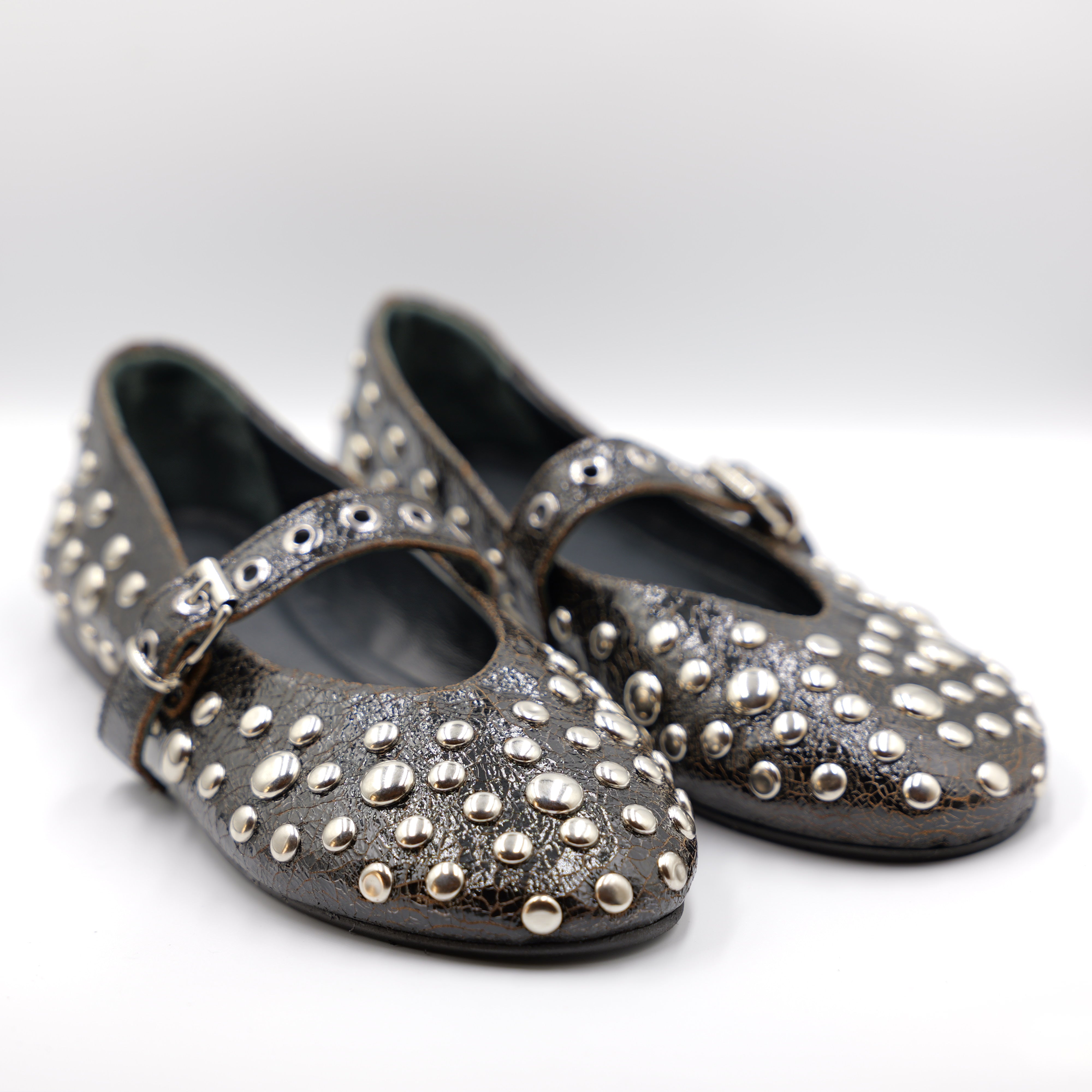 Zoe - Ballerine in pelle con borchie