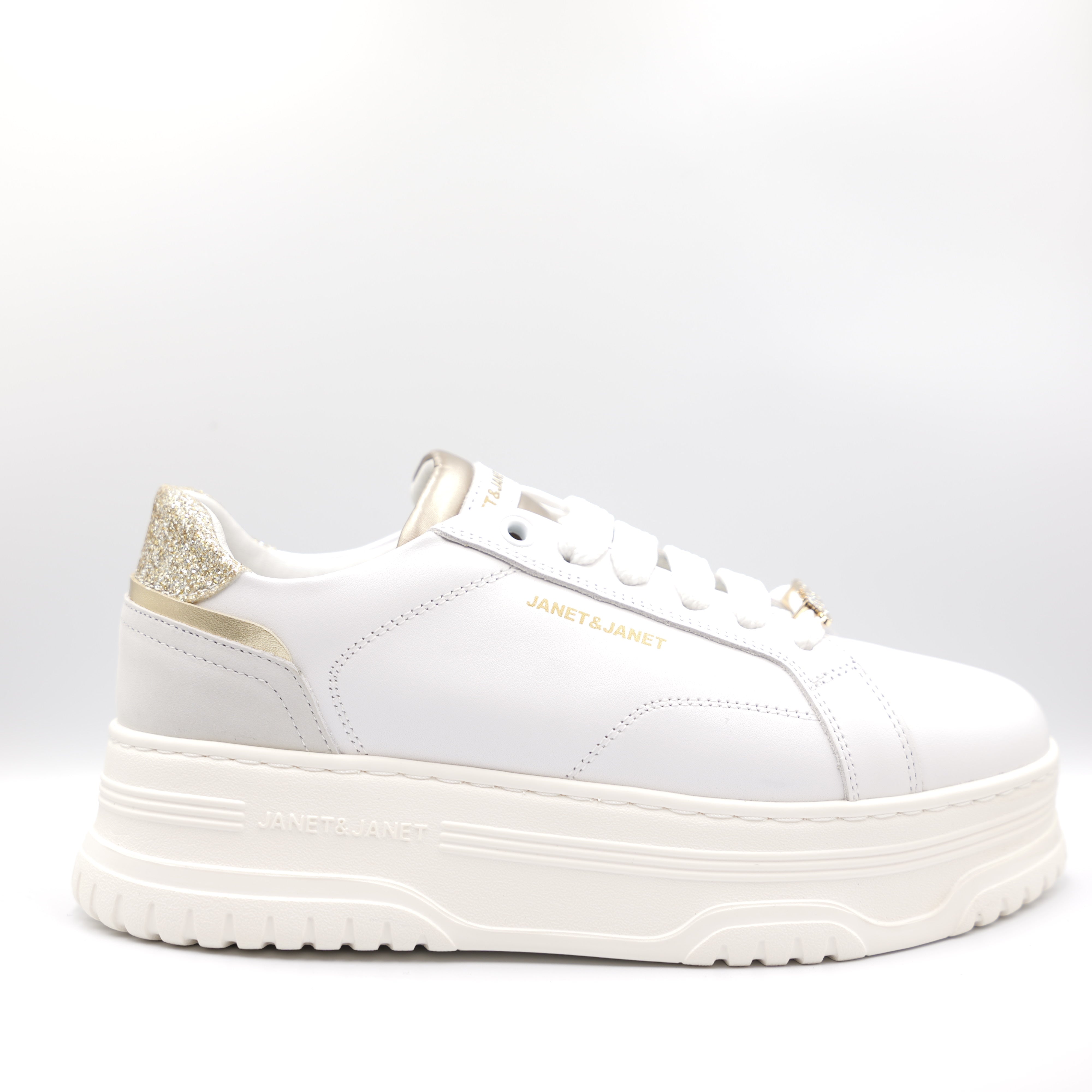 Janet&Janet- Sneakers in pelle con accessorio