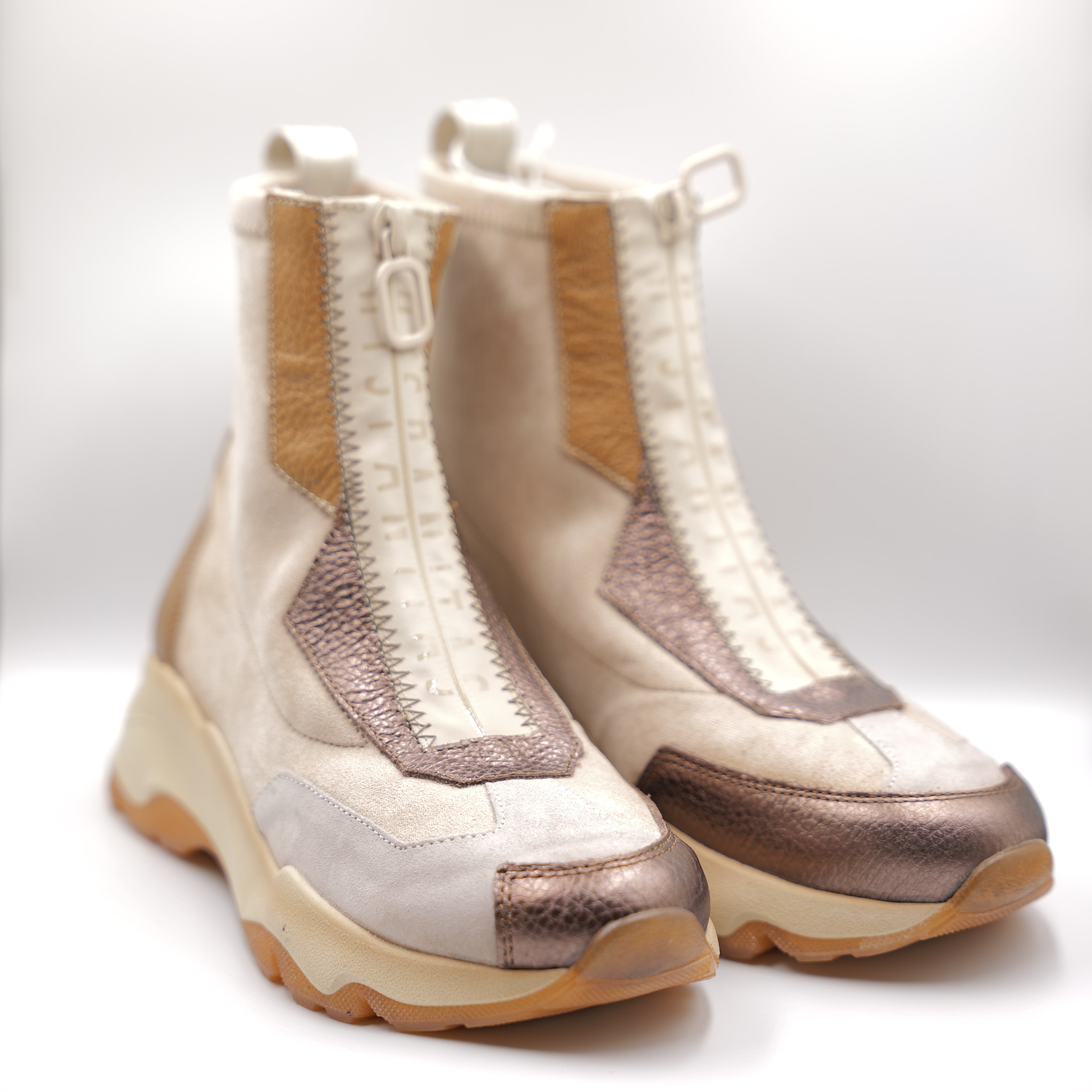 Hispanitas - Sneakers in pelle e morbido tessuto con zip