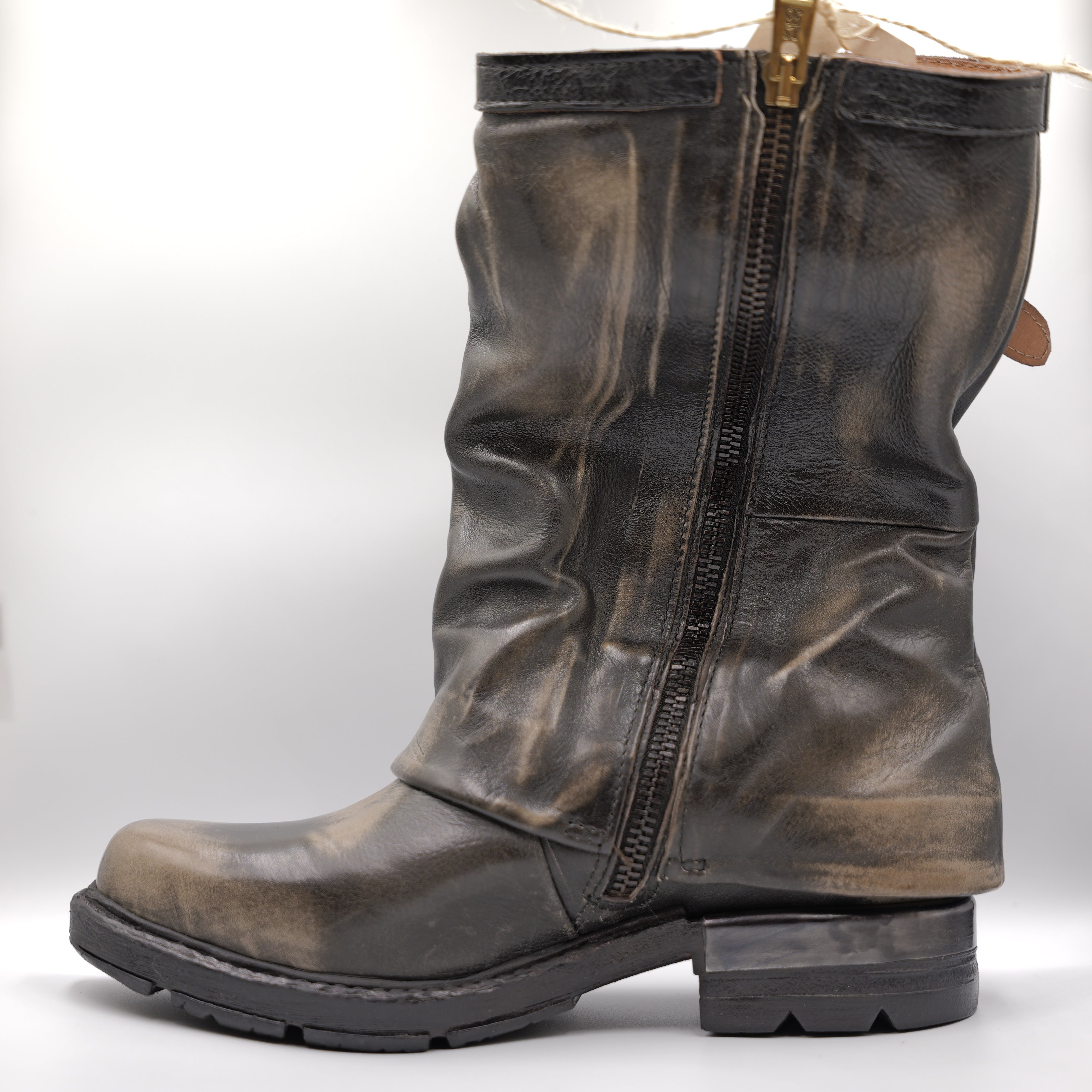 A.S.98 - Stivaletti in pelle a tubo con zip