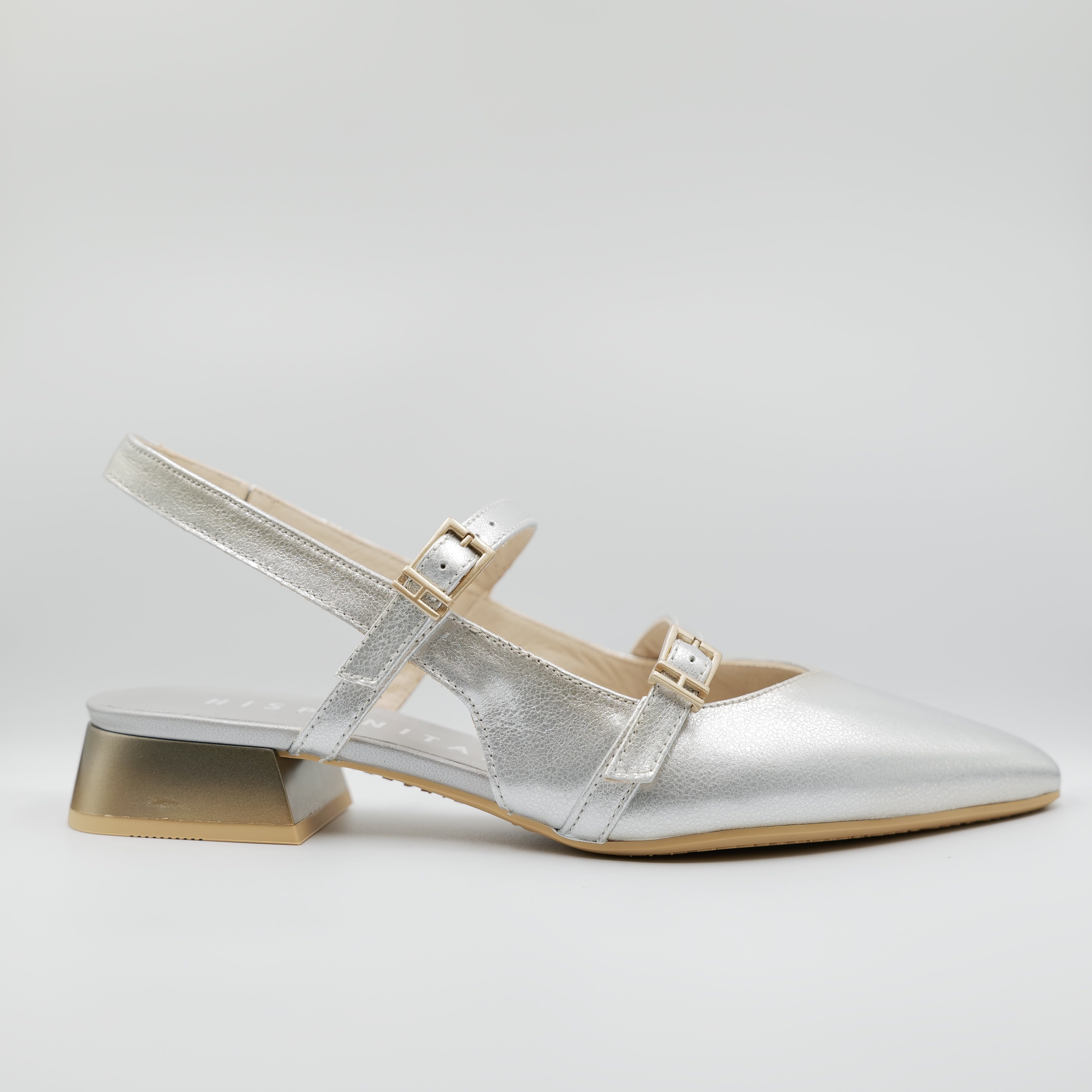 Hispanitas - Slingback in pelle laminata con cinturini