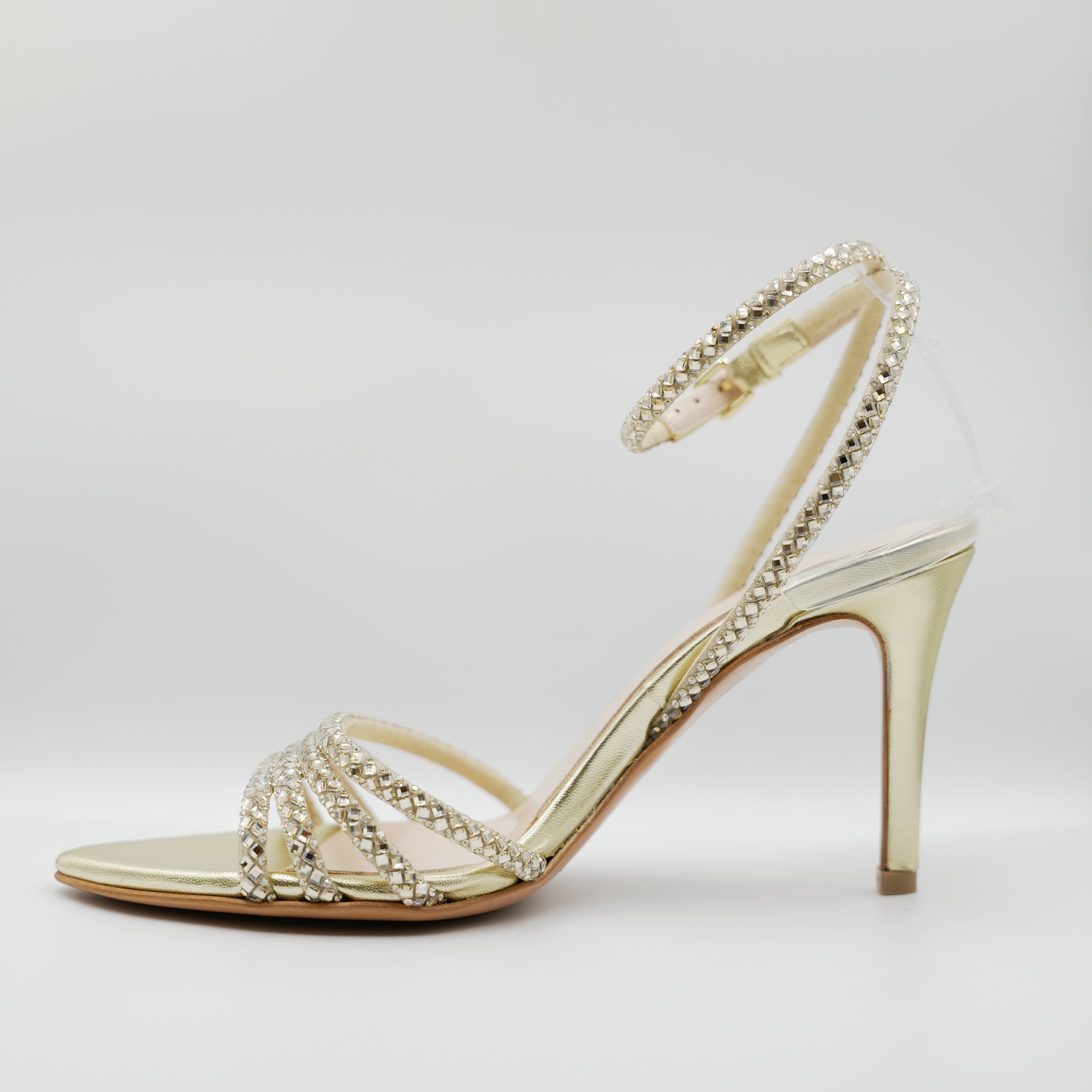 Albano - Sandali in pelle laminata con strass