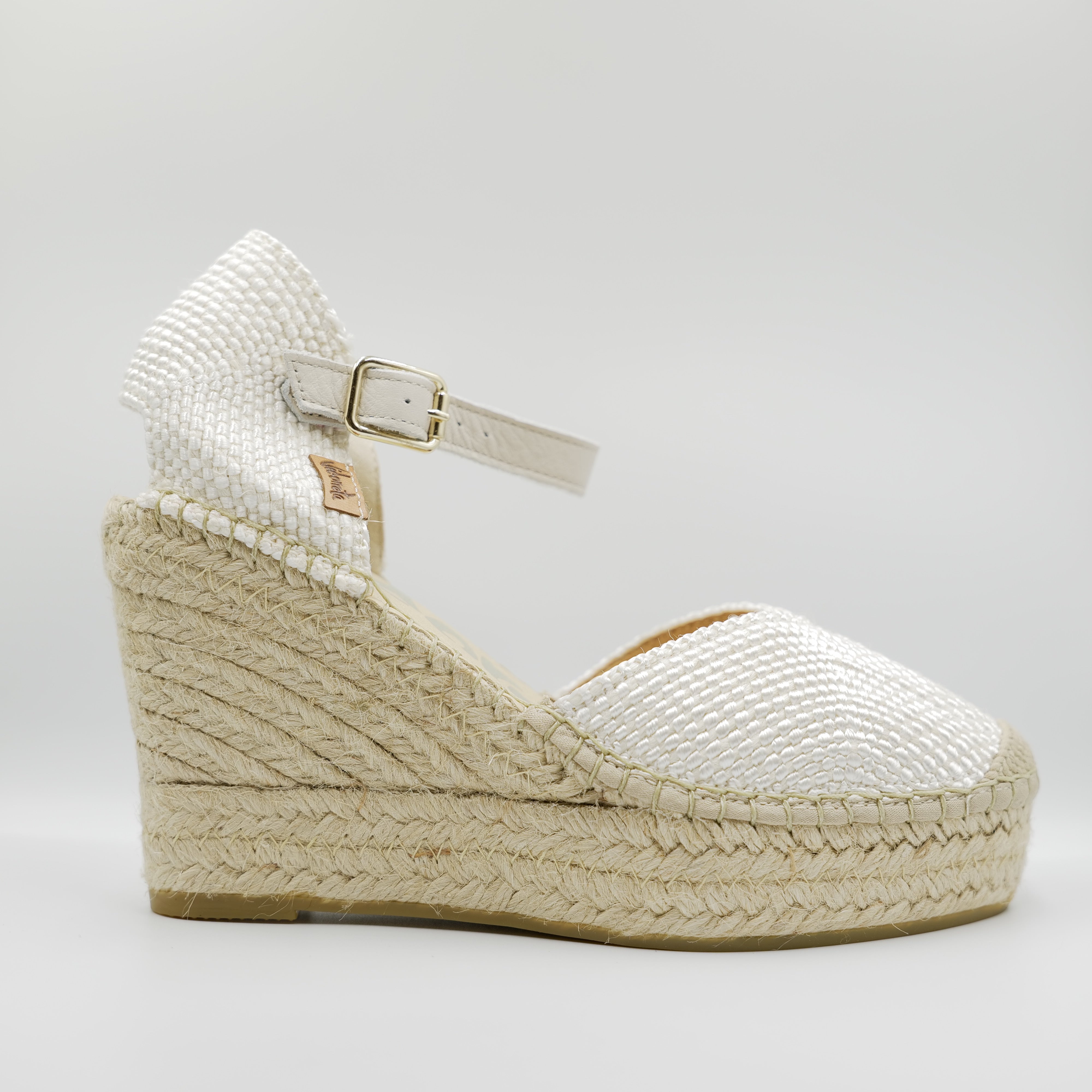 Vidorreta - Espadrilles in pelle e tessuto con cinturino