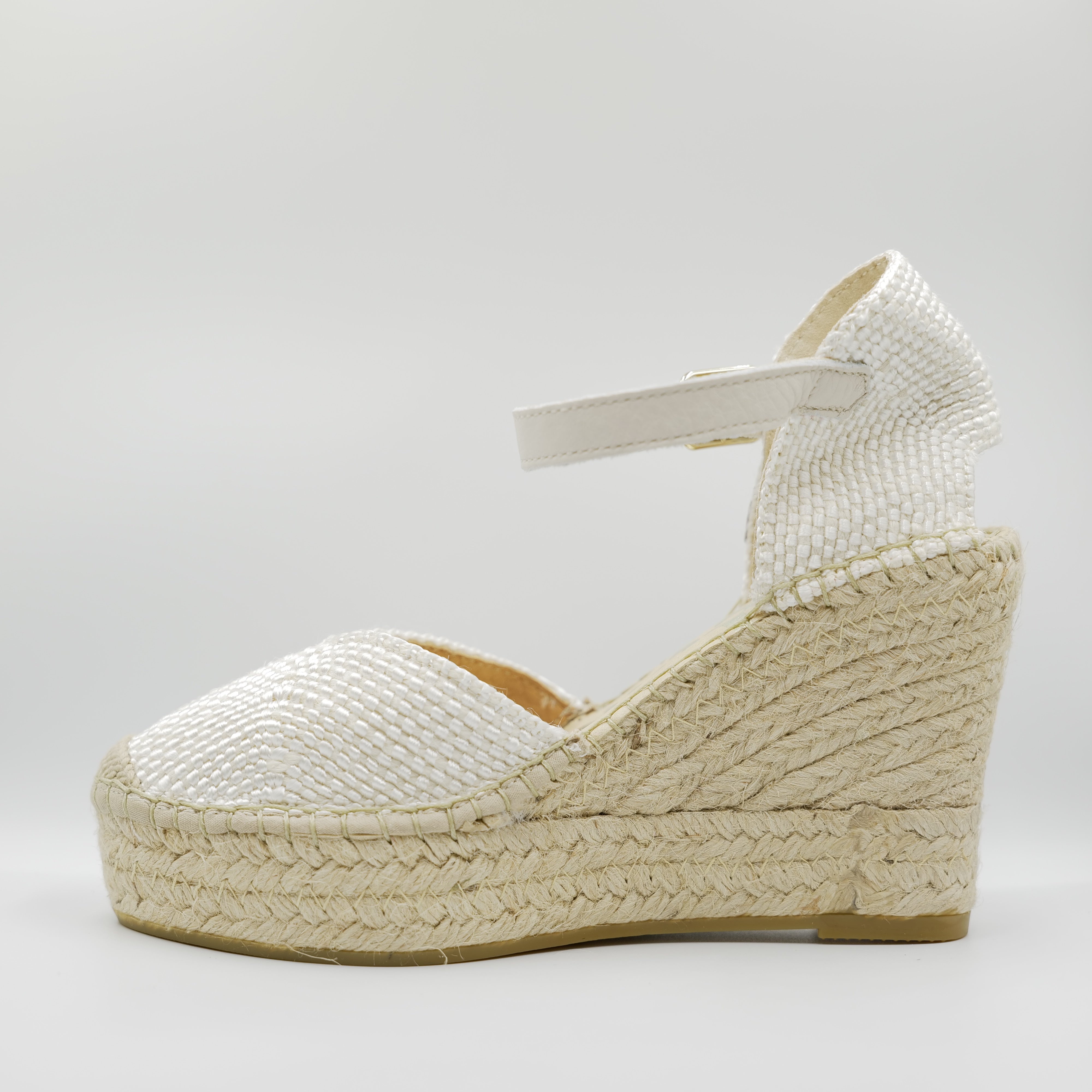 Vidorreta - Espadrilles in pelle e tessuto con cinturino