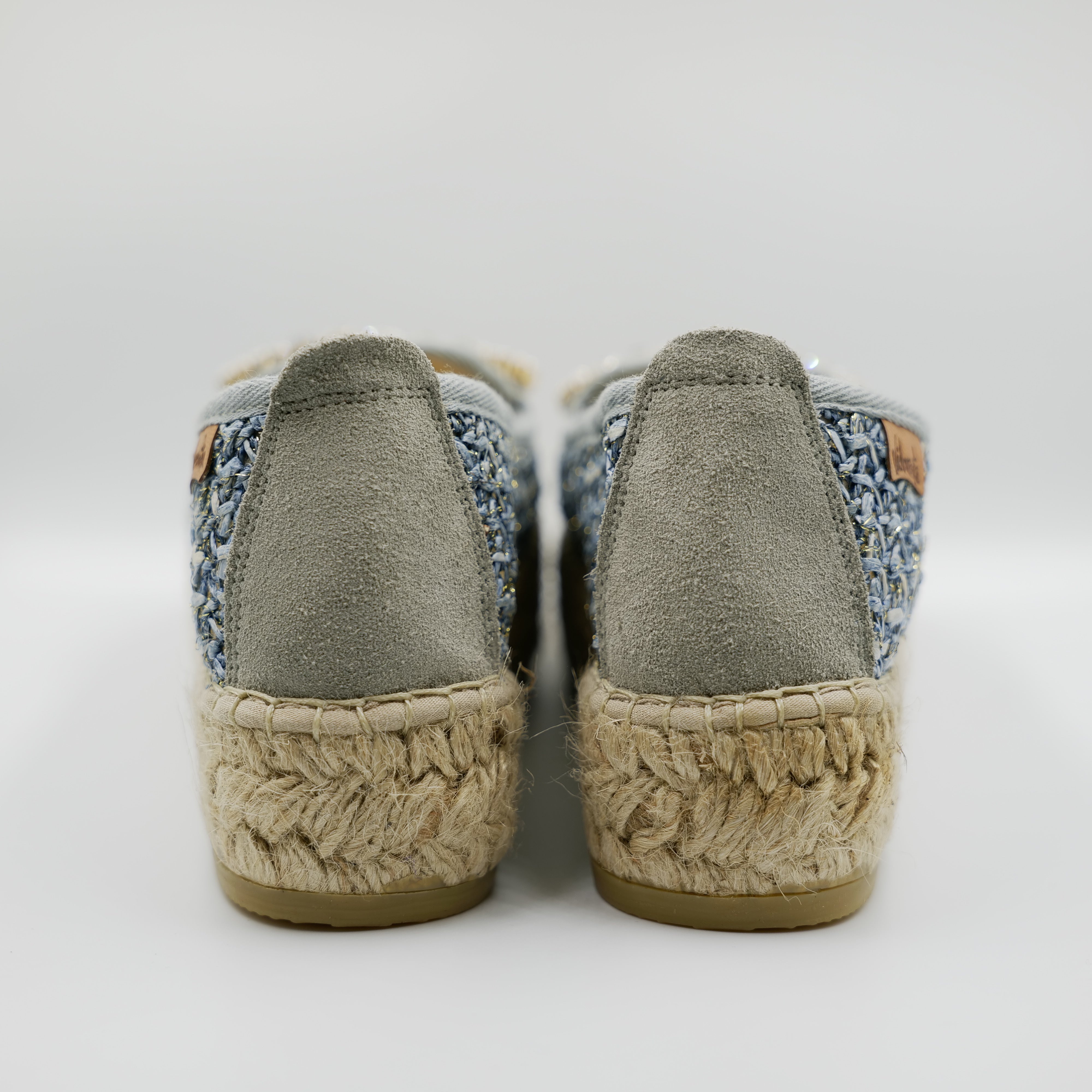 Vidorreta - Espadrilles in pelle e rafia con accessorio