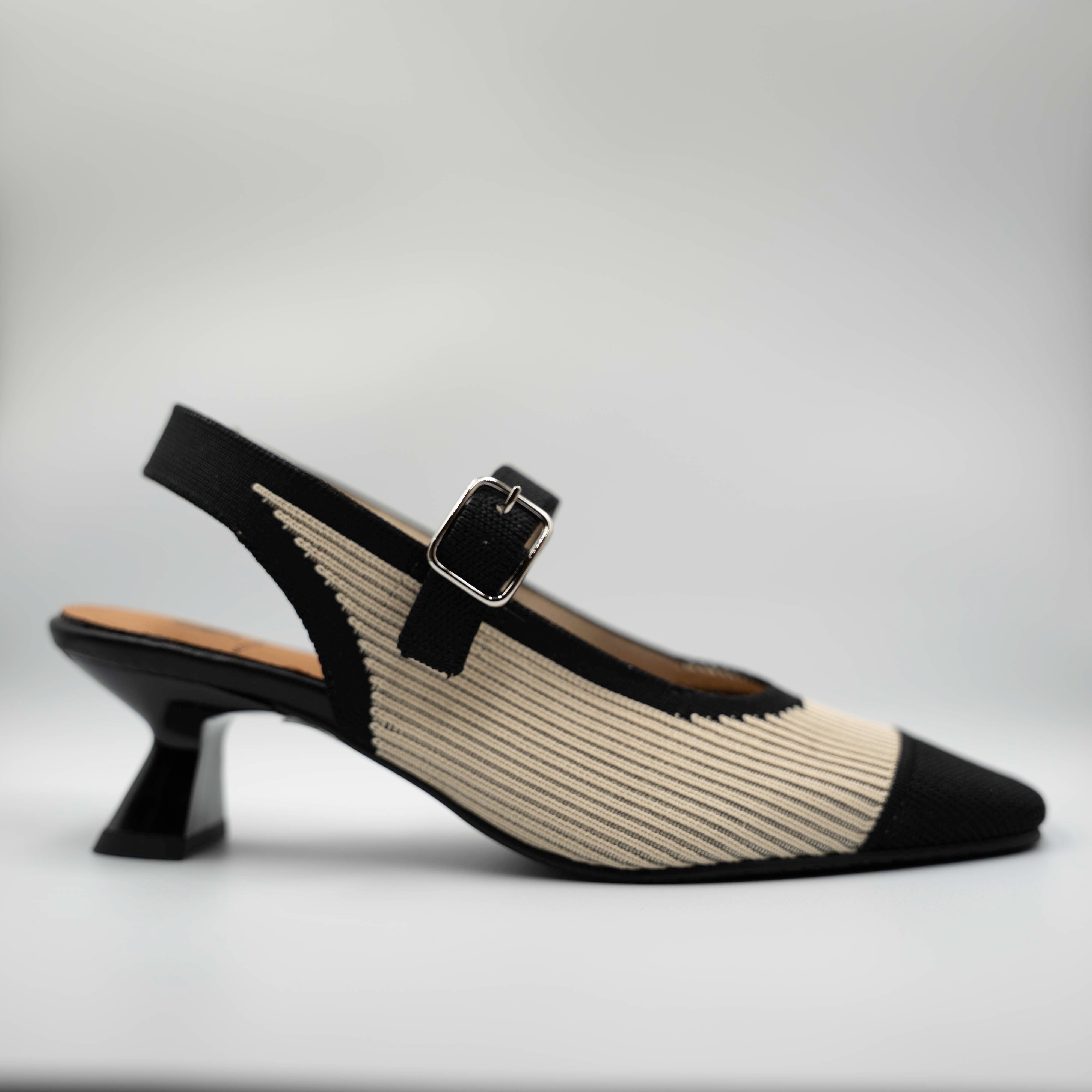 Miss Elastic - Slingback in tessuto elastico con cinturino