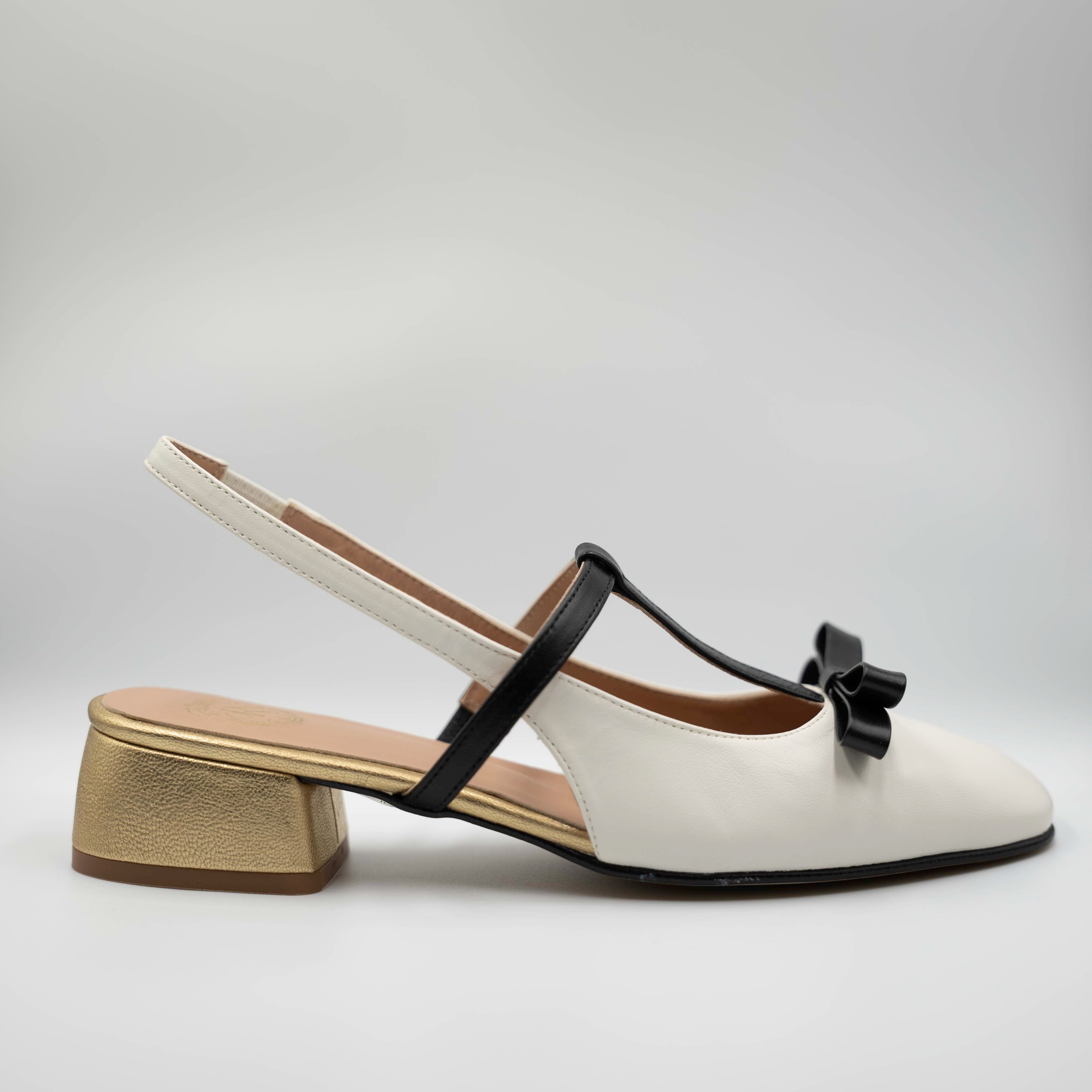 Ora - Slingback in pelle con fiocco