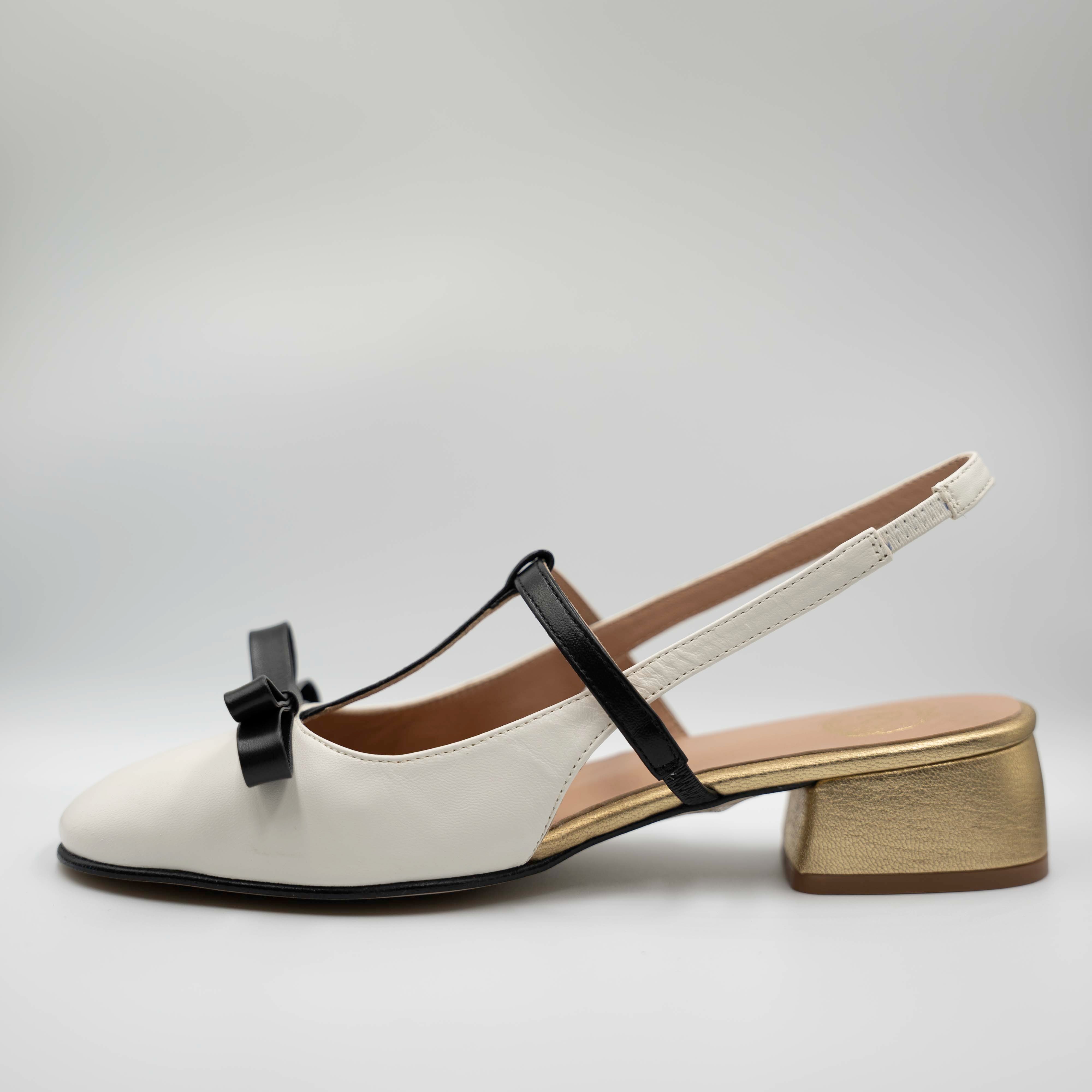 Ora - Slingback in pelle con fiocco