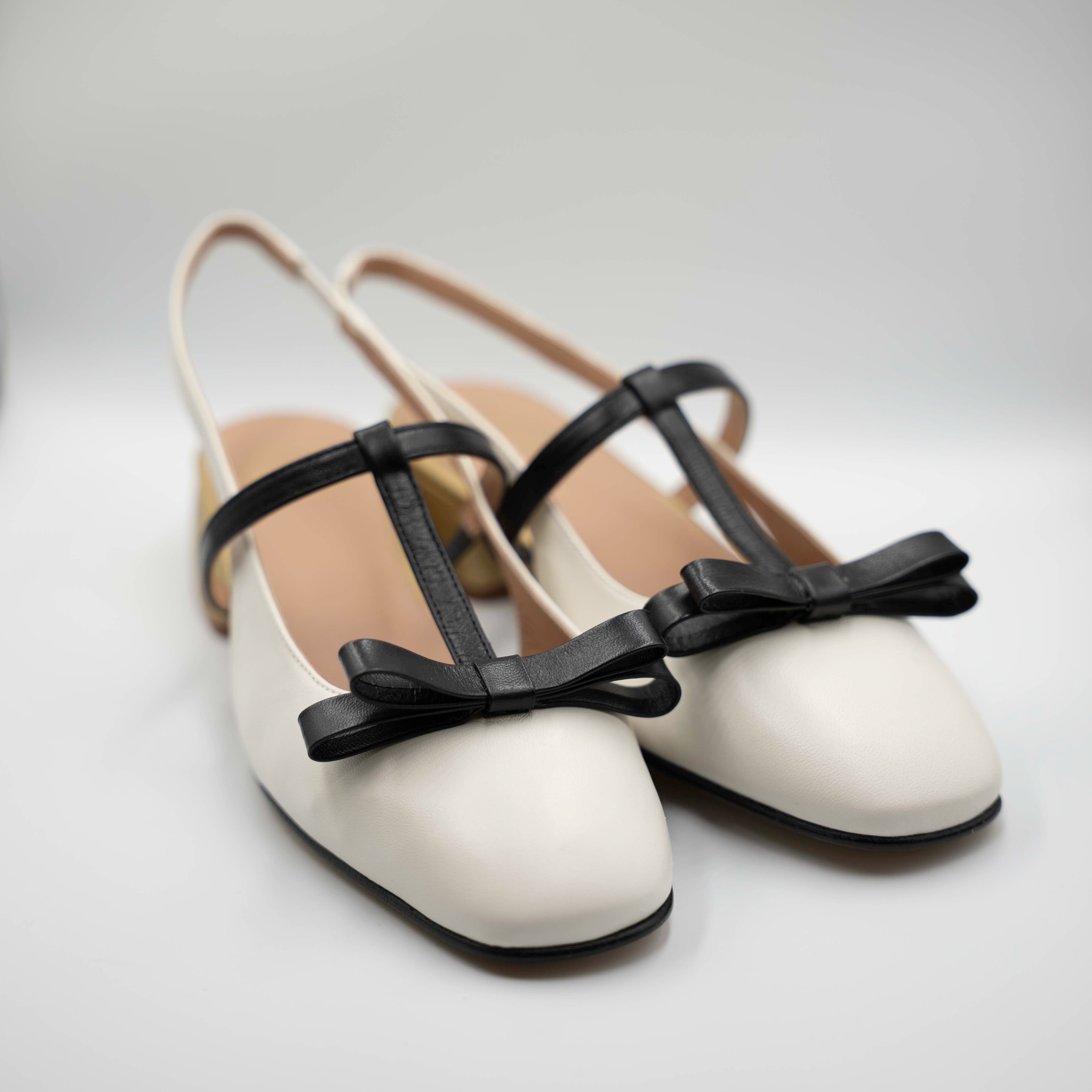 Ora - Slingback in pelle con fiocco