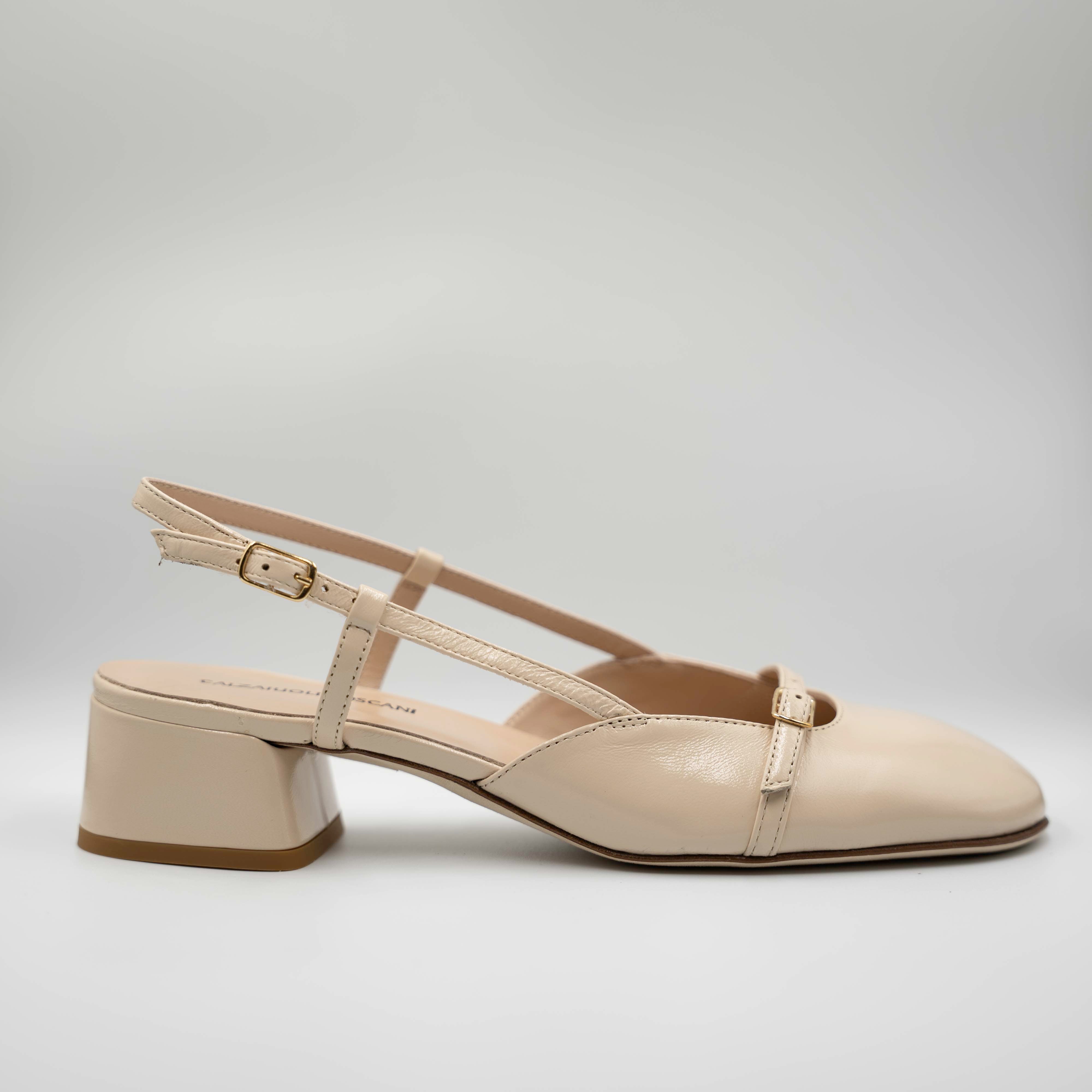 Calzaiuoli Toscani - Slingback in vernicella con cinturino