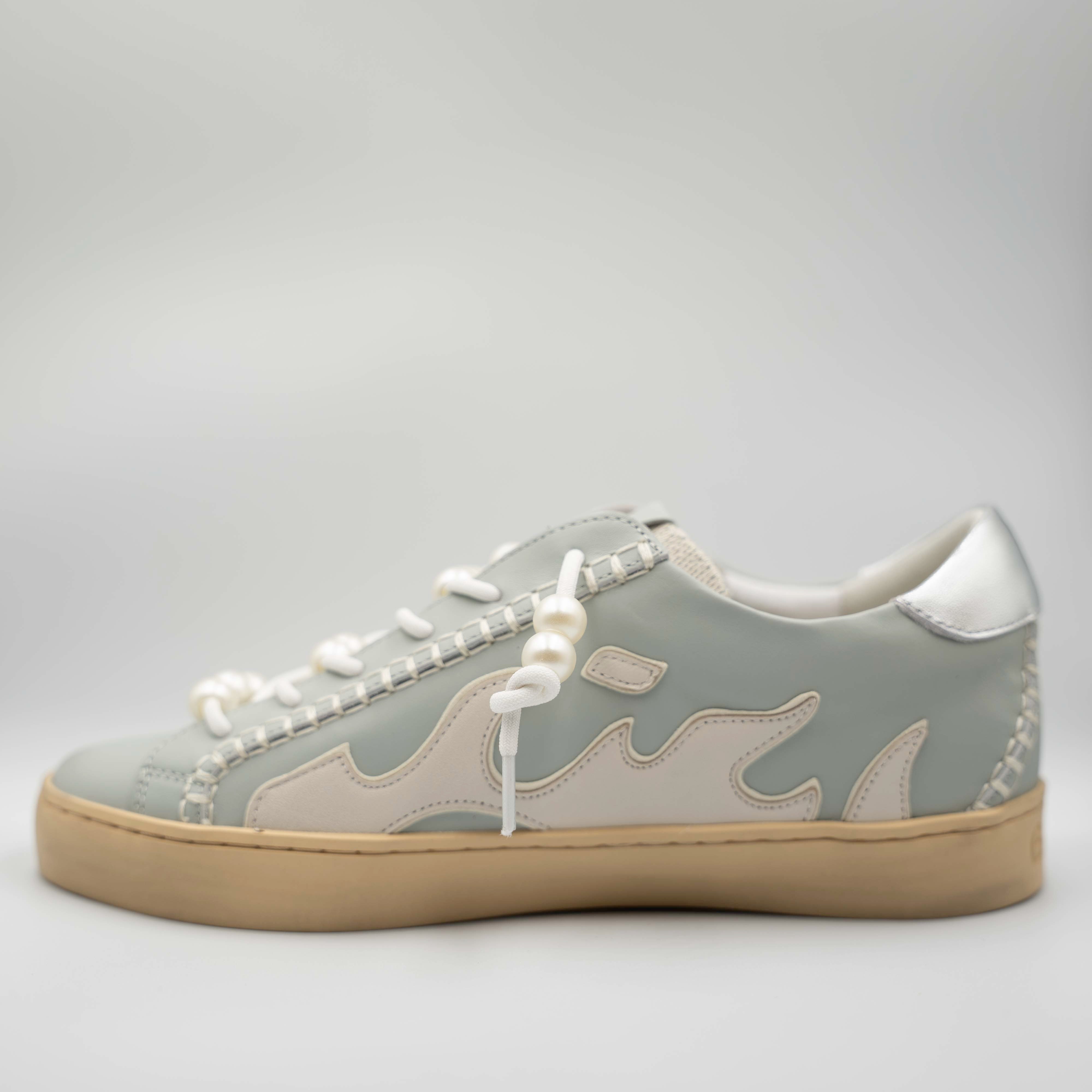 Gamin - Sneakers in pelle con perle