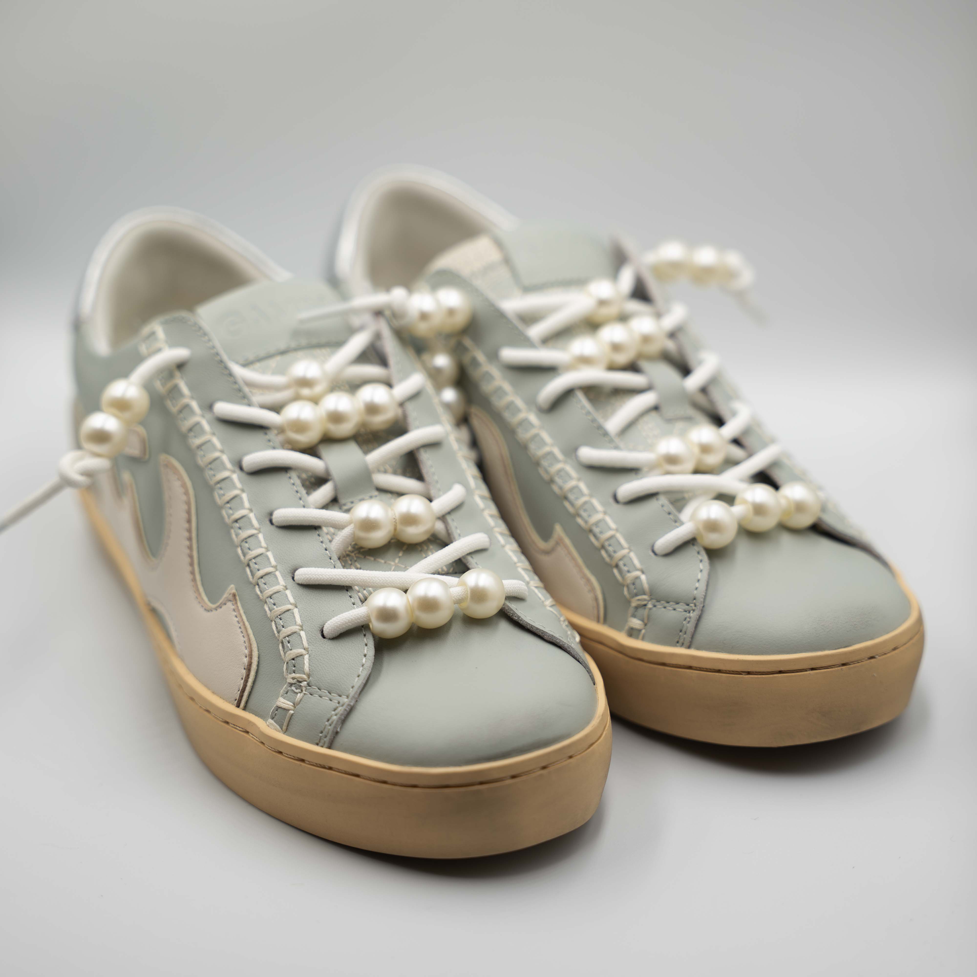 Gamin - Sneakers in pelle con perle