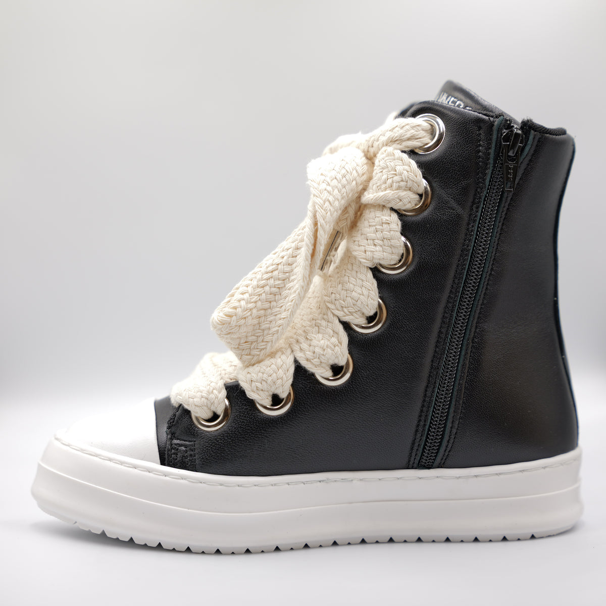 Jammers - Sneakers in pelle con laccio e cerniera laterale