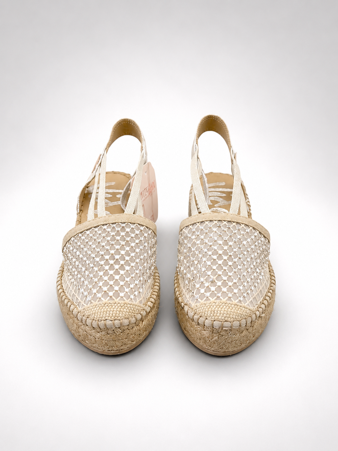 Vidorreta - Espadrillas in rete con strass color platino