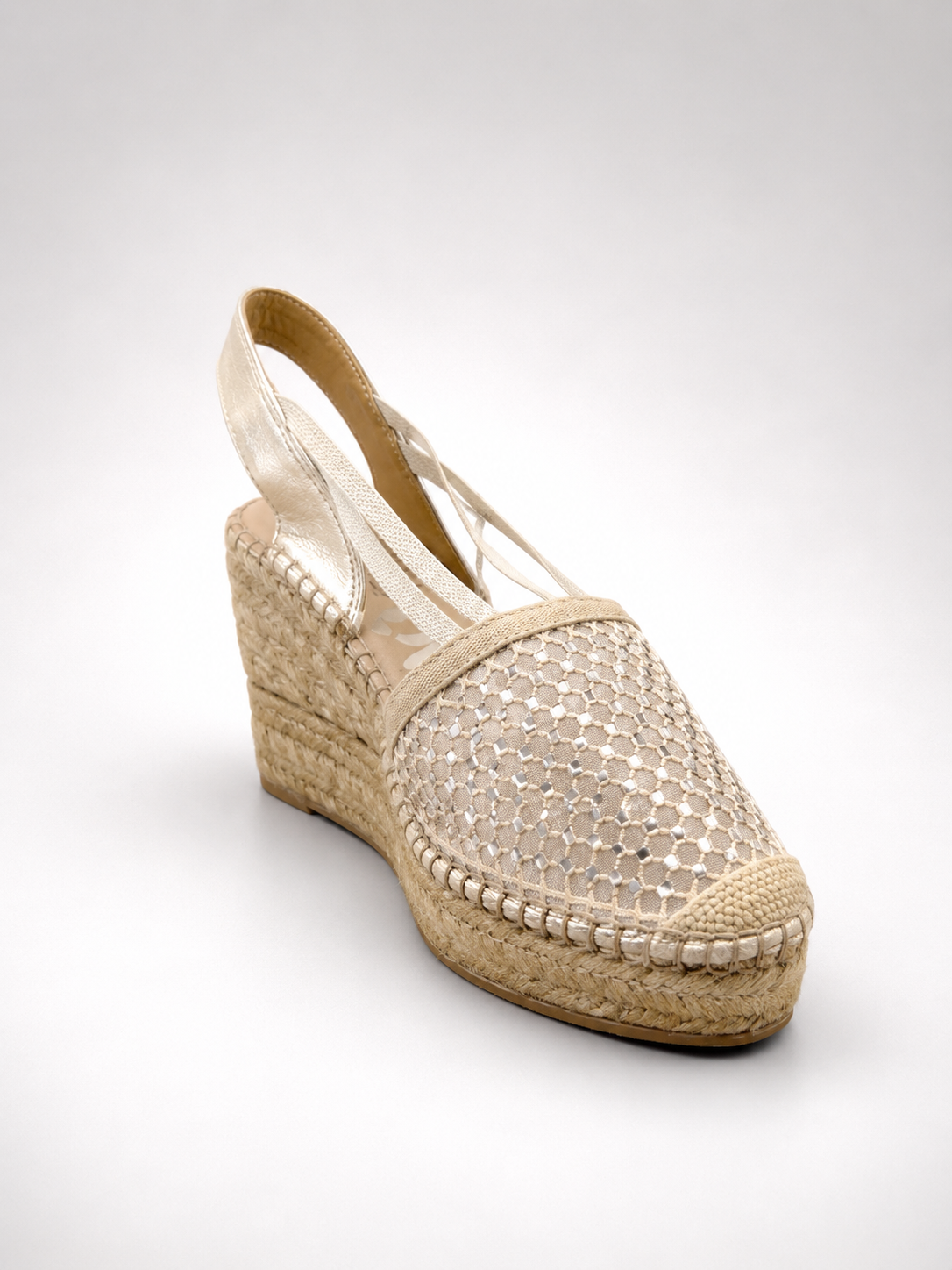Vidorreta - Espadrillas in rete con strass color platino