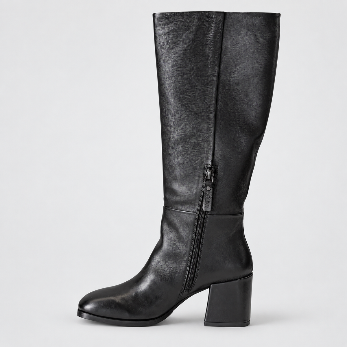 Zolfo -Stivale in pelle Nero con zip  a metà laterale
